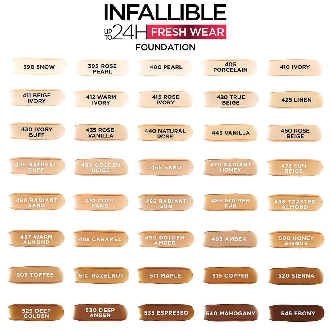 L'Oreal Paris Makeup Infallible Up to 32 Hour Fresh Wear Lightweight Foundation, 405 Porcelain, 1 Fl Oz, Packaging May Vary-L'Oreal Paris Makeup Infallible Up to 32 Hour Fresh Wear Lightweight Foundation, 405 Porcelain, 1 Fl Oz, Packaging May Vary