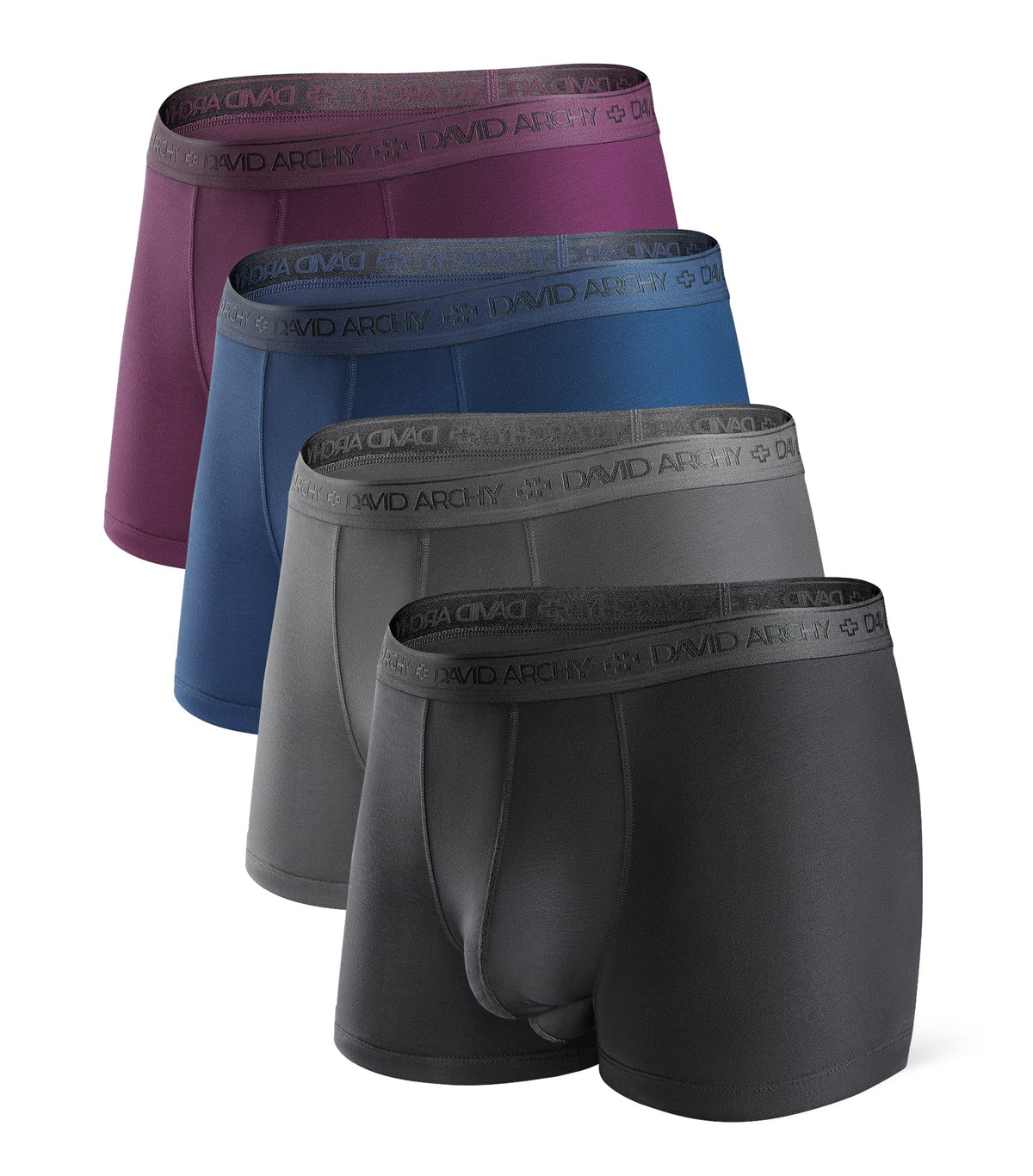 DAVID ARCHY Men's Underwear Modal Boxer Briefs Trunks Multi-Pack | Dual Pouch with Fly, Ultra Soft Second Skin Feel, Breathable Stretch Spandex, Anti Chafing, Daily Lounging Work Travel-DAVID ARCHY Men's Underwear Modal Boxer Briefs Trunks Multi-Pack | Dual Pouch with Fly, Ultra Soft Second Skin Feel, Breathable Stretch Spandex, Anti Chafing, Daily Lounging Work Travel