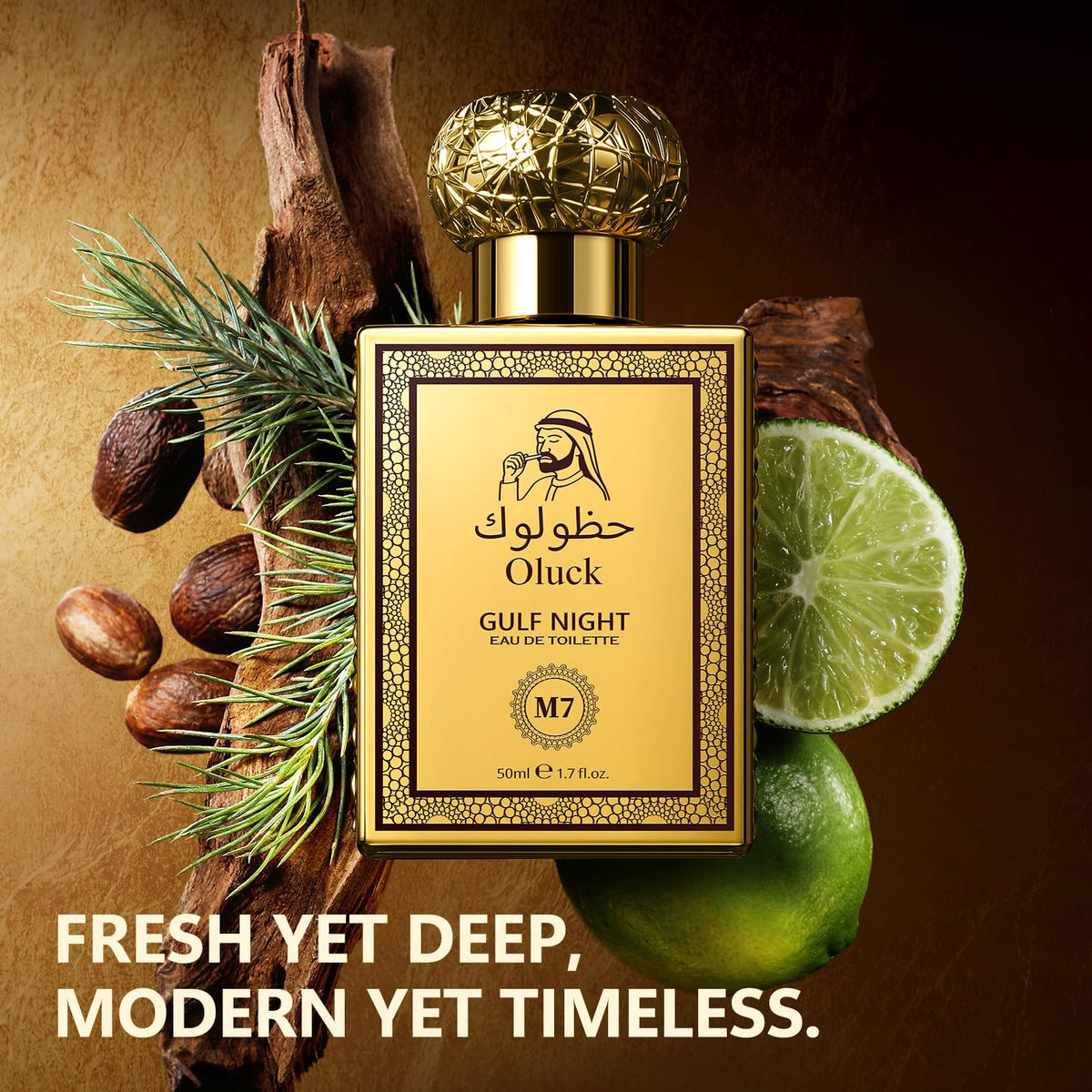 Oluck Gulf Night Perfume M7 Cologne for Women & Men, Lemon Pineapple Nutmeg Cedarwood Vanilla Notes, Middle Eastern Fragrance-Oluck Gulf Night Perfume M7 Cologne for Women & Men, Lemon Pineapple Nutmeg Cedarwood Vanilla Notes, Middle Eastern Fragrance