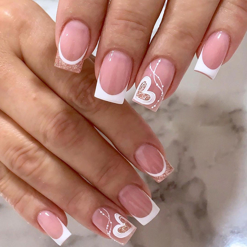 Women's Simple Love Sweet Wear Fake Nails-327437f383a1aa4498697164b6b6329e