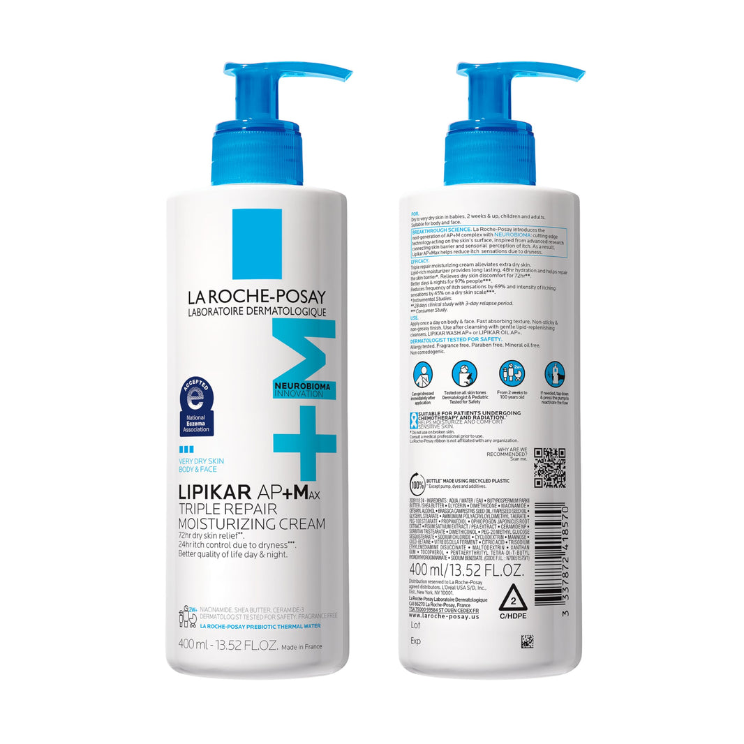 La Roche-Posay Lipikar AP+MAX Triple Repair Moisturizing Body Cream | Face & Body Lotion for Dry Skin with Shea Butter & Niacinamide | Gentle Moisturizer for Very Dry, Rough & Sensitive Skin-La Roche-Posay Lipikar AP+MAX Triple Repair Moisturizing Body Cream | Face & Body Lotion for Dry Skin with Shea Butter & Niacinamide | Gentle Moisturizer for Very Dry, Rough & Sensitive Skin