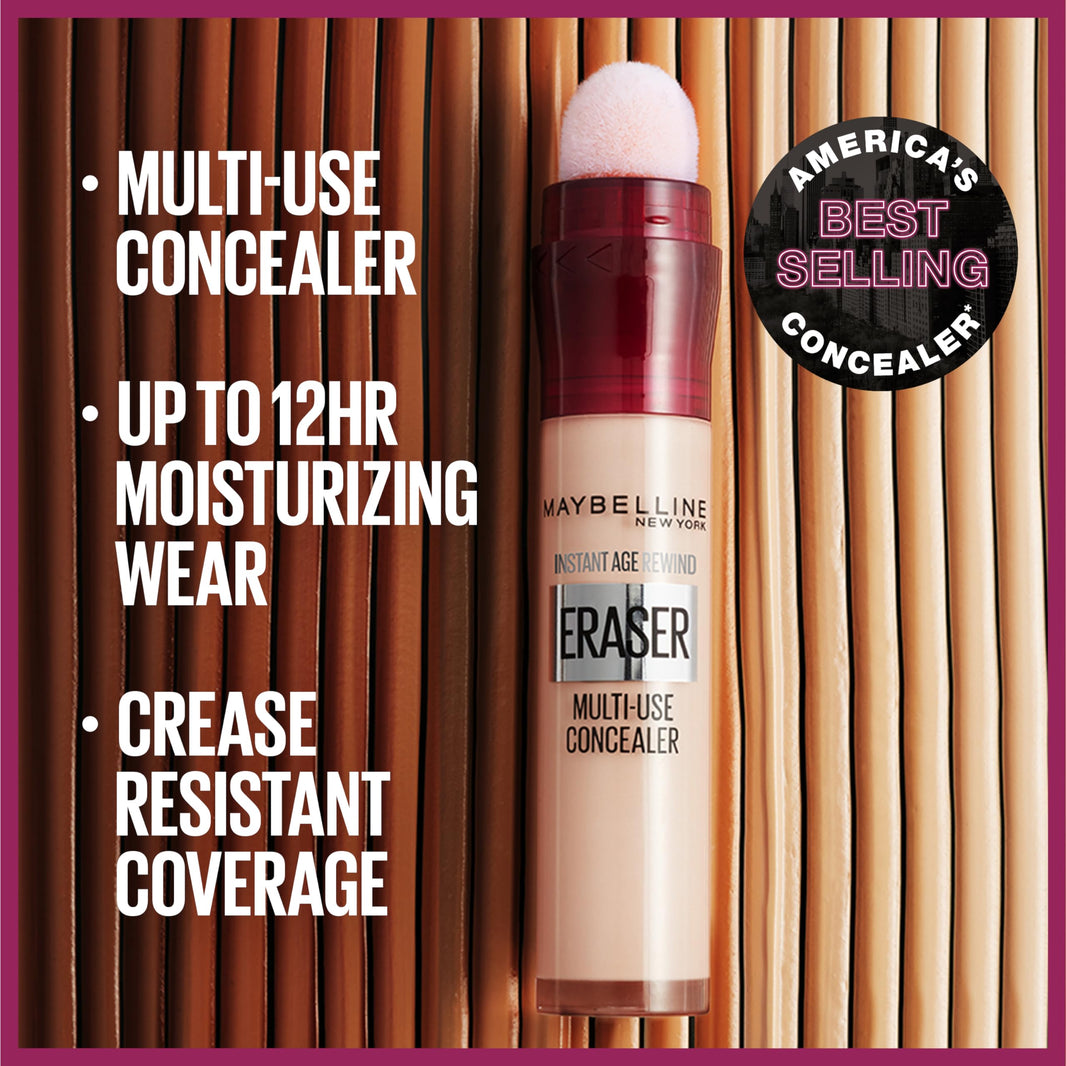 Maybelline Instant Age Rewind Eraser Dark Circles Treatment Multi-Use Concealer, 110, 1 Count (Packaging May Vary)-Maybelline Instant Age Rewind Eraser Dark Circles Treatment Multi-Use Concealer, 110, 1 Count (Packaging May Vary)