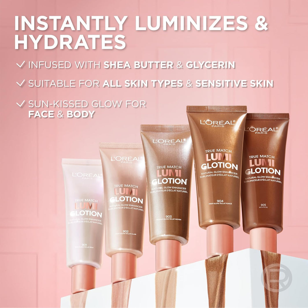 L'Oreal Paris Makeup True Match Lumi Glotion, Natural Glow Enhancer, Illuminator Highlighter, Bronzing Drops For a Sun-Kissed Glow, 903 Medium-L'Oreal Paris Makeup True Match Lumi Glotion, Natural Glow Enhancer, Illuminator Highlighter, Bronzing Drops For a Sun-Kissed Glow, 903 Medium