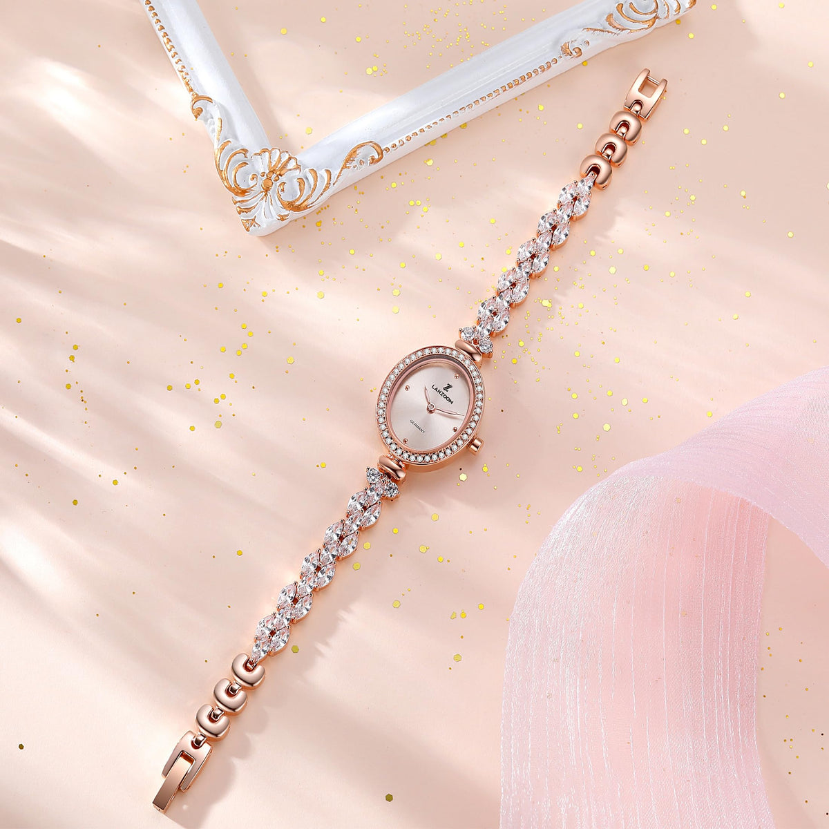 LANZOOM Retro Women's Quartz Watch - Stainless Steel case,Gold Filled, Ideal Gift for Holidays and Special Occasions.-LANZOOM Retro Women's Quartz Watch - Stainless Steel case,Gold Filled, Ideal Gift for Holidays and Special Occasions.