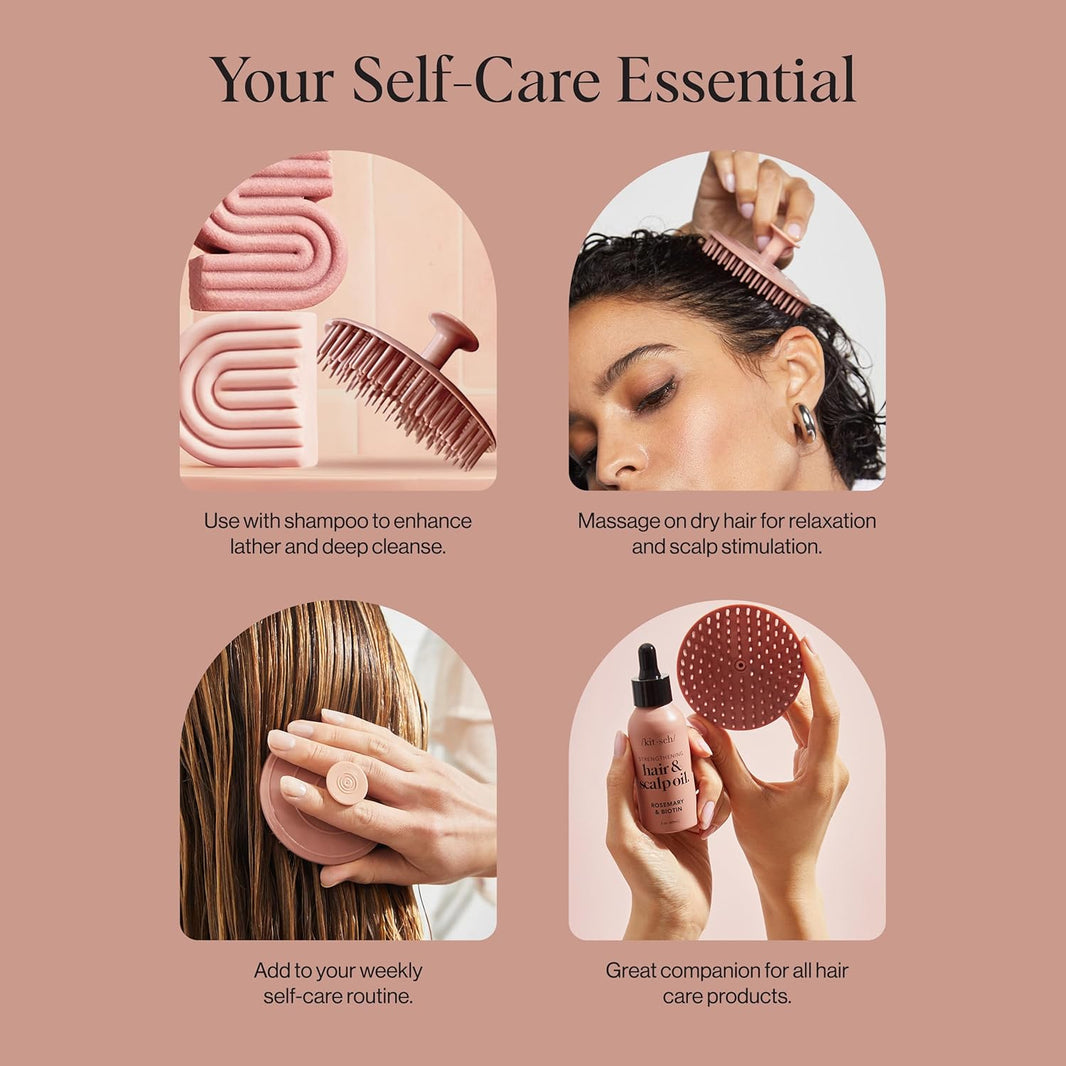 Kitsch Scalp Massager for Hair Care - Scalp Scrubber, Shampoo Brush & Exfoliator for Scalps- Hair Scrubber for Relaxing Bath - Terracotta-Kitsch Scalp Massager for Hair Care - Scalp Scrubber, Shampoo Brush & Exfoliator for Scalps- Hair Scrubber for Relaxing Bath - Terracotta