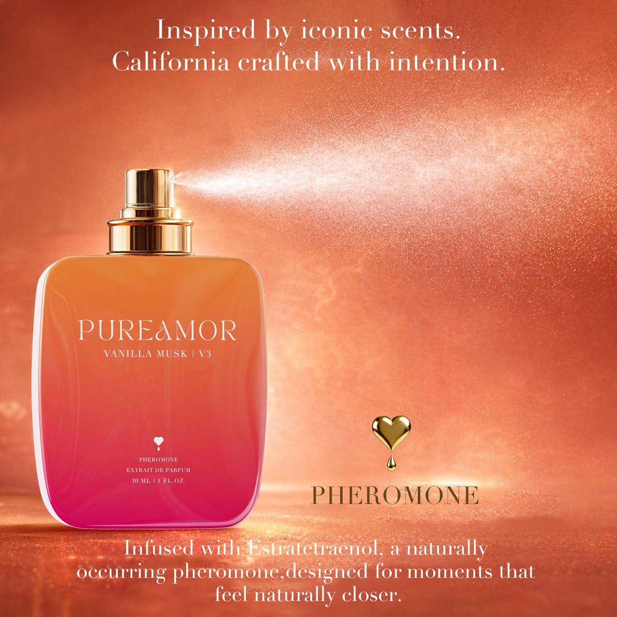 PUREAMOR Pheromone Perfume for Women, Moonlight Mellow Extrait de Parfum - Long Lasting Sweet Floral Gourmand Scent, 30% High Concentration, Full Size Fragrance Spray, 1.0 oz / 30 ml-PUREAMOR Pheromone Perfume for Women, Moonlight Mellow Extrait de Parfum - Long Lasting Sweet Floral Gourmand Scent, 30% High Concentration, Full Size Fragrance Spray, 1.0 oz / 30 ml