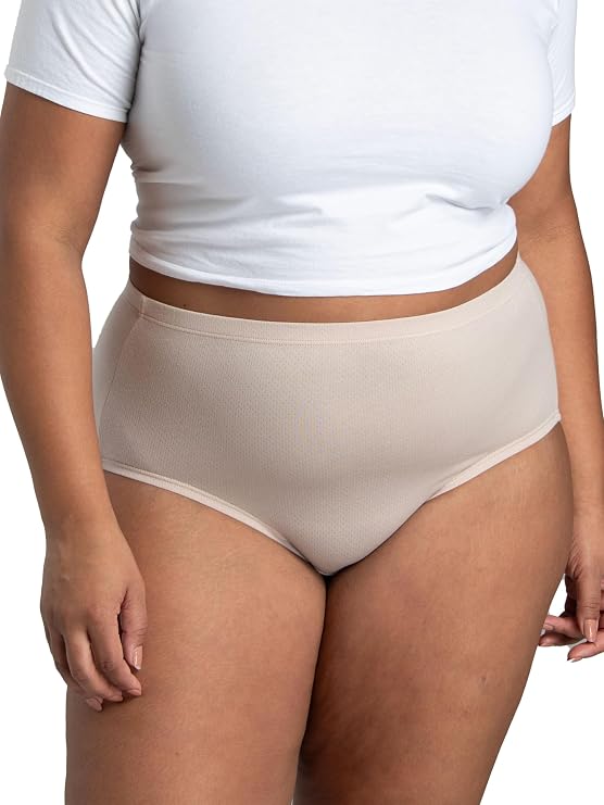 Fruit Of The Loom Womens Breathable Underwear, Moisture Wicking Keeps You Cool & Comfortable, Available In Plus Size Briefs, Cotton Mesh - Plus Size Brief - 10 Pack - Pink/Cream/Blue, 10 US-Fruit Of The Loom Womens Breathable Underwear, Moisture Wicking Keeps You Cool & Comfortable, Available In Plus Size Briefs, Cotton Mesh - Plus Size Brief - 10 Pack - Pink/Cream/Blue, 10 US