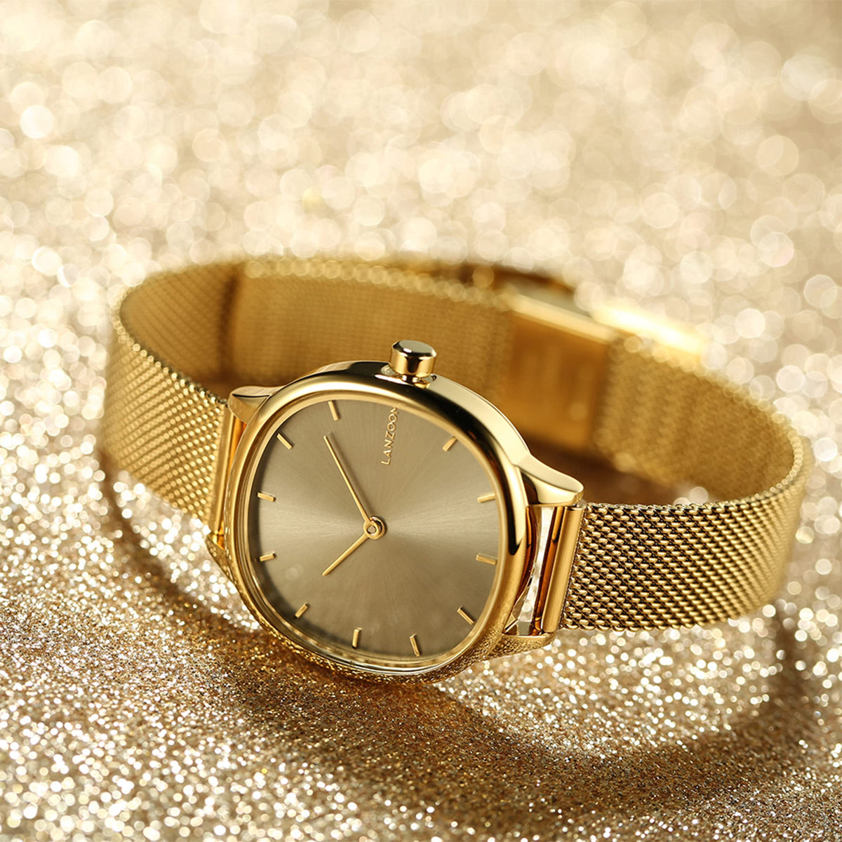 LANZOOM Retro Women's Quartz Watch - Stainless Steel case,Gold Filled, Ideal Gift for Holidays and Special Occasions.-LANZOOM Retro Women's Quartz Watch - Stainless Steel case,Gold Filled, Ideal Gift for Holidays and Special Occasions.