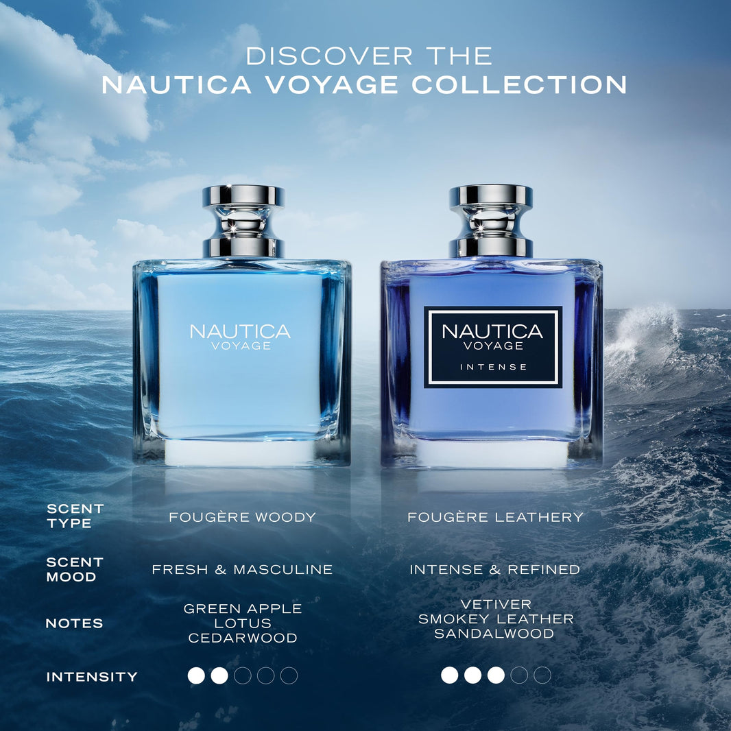 Nautica Voyage Eau De Toilette, Cologne and Fragrance For Men, Fresh, Romantic, Fruity Scent Woody, Aquatic Notes of Apple, Water Lotus, Cedarwood, and Musk Ideal Day Wear, Long Lasting 3.3Fl oz-Nautica Voyage Eau De Toilette, Cologne and Fragrance For Men, Fresh, Romantic, Fruity Scent Woody, Aquatic Notes of Apple, Water Lotus, Cedarwood, and Musk Ideal Day Wear, Long Lasting 3.3Fl oz