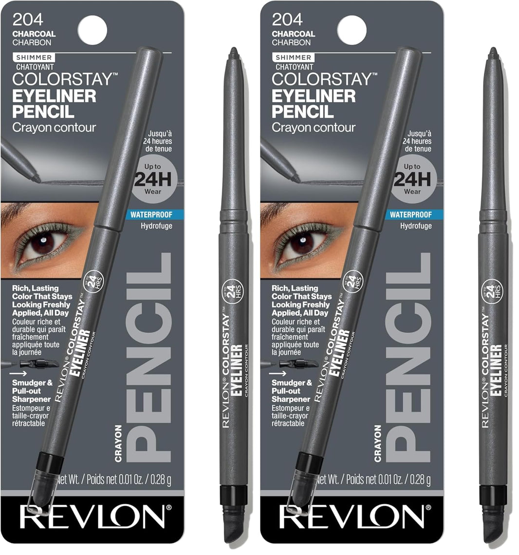 Revlon ColorStay Pencil Waterproof Eyeliner, Smudge-Proof, Eye Makeup with Built-In Sharpener, Long-Lasting, Matte Finish, 201 Black, 2 pack-Revlon ColorStay Pencil Waterproof Eyeliner, Smudge-Proof, Eye Makeup with Built-In Sharpener, Long-Lasting, Matte Finish, 201 Black, 2 pack