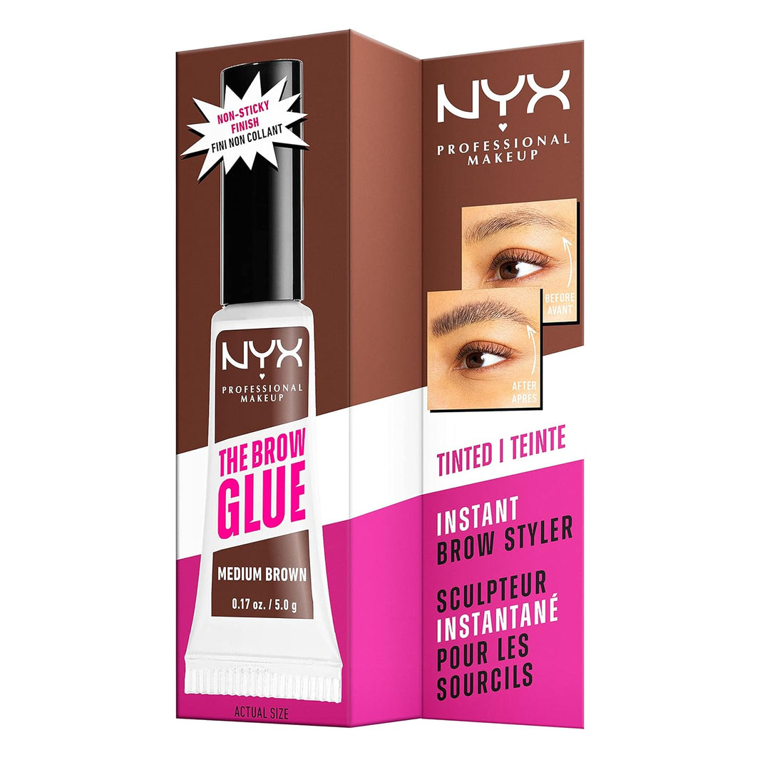NYX PROFESSIONAL MAKEUP The Brow Glue, Extreme Hold Eyebrow Gel - Clear-NYX PROFESSIONAL MAKEUP The Brow Glue, Extreme Hold Eyebrow Gel - Clear