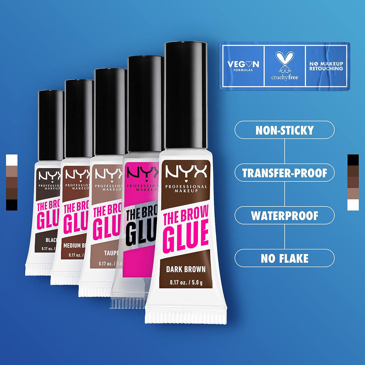 NYX PROFESSIONAL MAKEUP The Brow Glue, Extreme Hold Eyebrow Gel - Clear-NYX PROFESSIONAL MAKEUP The Brow Glue, Extreme Hold Eyebrow Gel - Clear