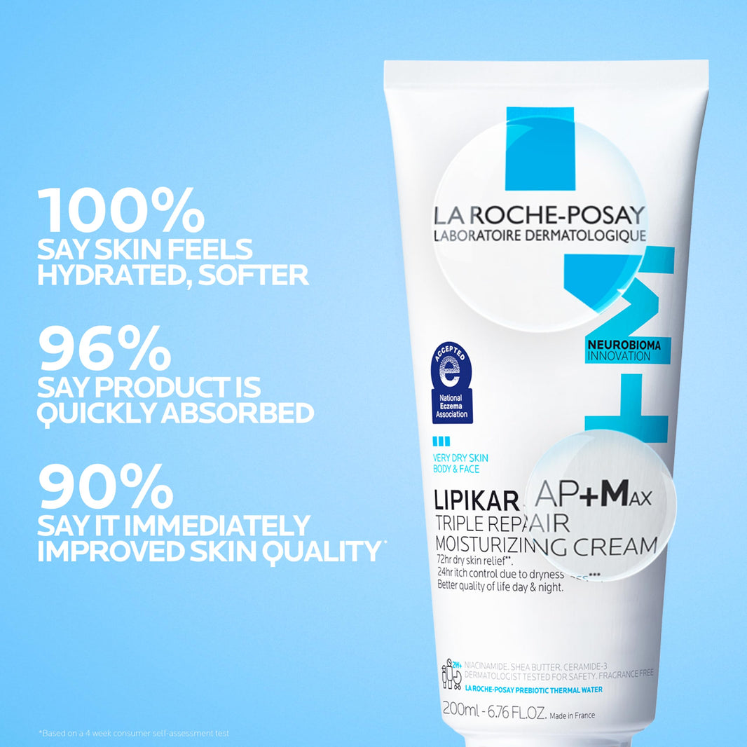 La Roche-Posay Lipikar AP+MAX Triple Repair Moisturizing Body Cream | Face & Body Lotion for Dry Skin with Shea Butter & Niacinamide | Gentle Moisturizer for Very Dry, Rough & Sensitive Skin-La Roche-Posay Lipikar AP+MAX Triple Repair Moisturizing Body Cream | Face & Body Lotion for Dry Skin with Shea Butter & Niacinamide | Gentle Moisturizer for Very Dry, Rough & Sensitive Skin