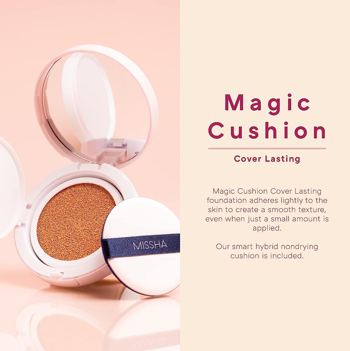 Missha M Magic Cushion Cover Lasting #21 Neutral Light Beige-Missha M Magic Cushion Cover Lasting #21 Neutral Light Beige