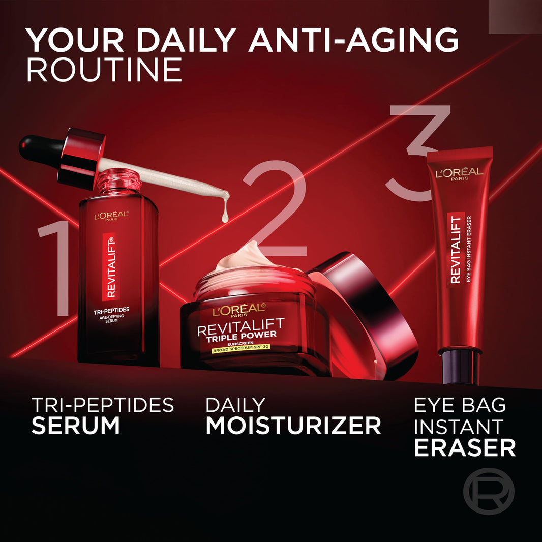 L'Oreal Paris Revitalift Triple Power Anti-Aging Face Moisturizer, Pro Retinol, Hyaluronic Acid & Vitamin C to Reduce Wrinkles, Firm & Brighten Skin, 2.55 Oz-L'Oreal Paris Revitalift Triple Power Anti-Aging Face Moisturizer, Pro Retinol, Hyaluronic Acid & Vitamin C to Reduce Wrinkles, Firm & Brighten Skin, 2.55 Oz