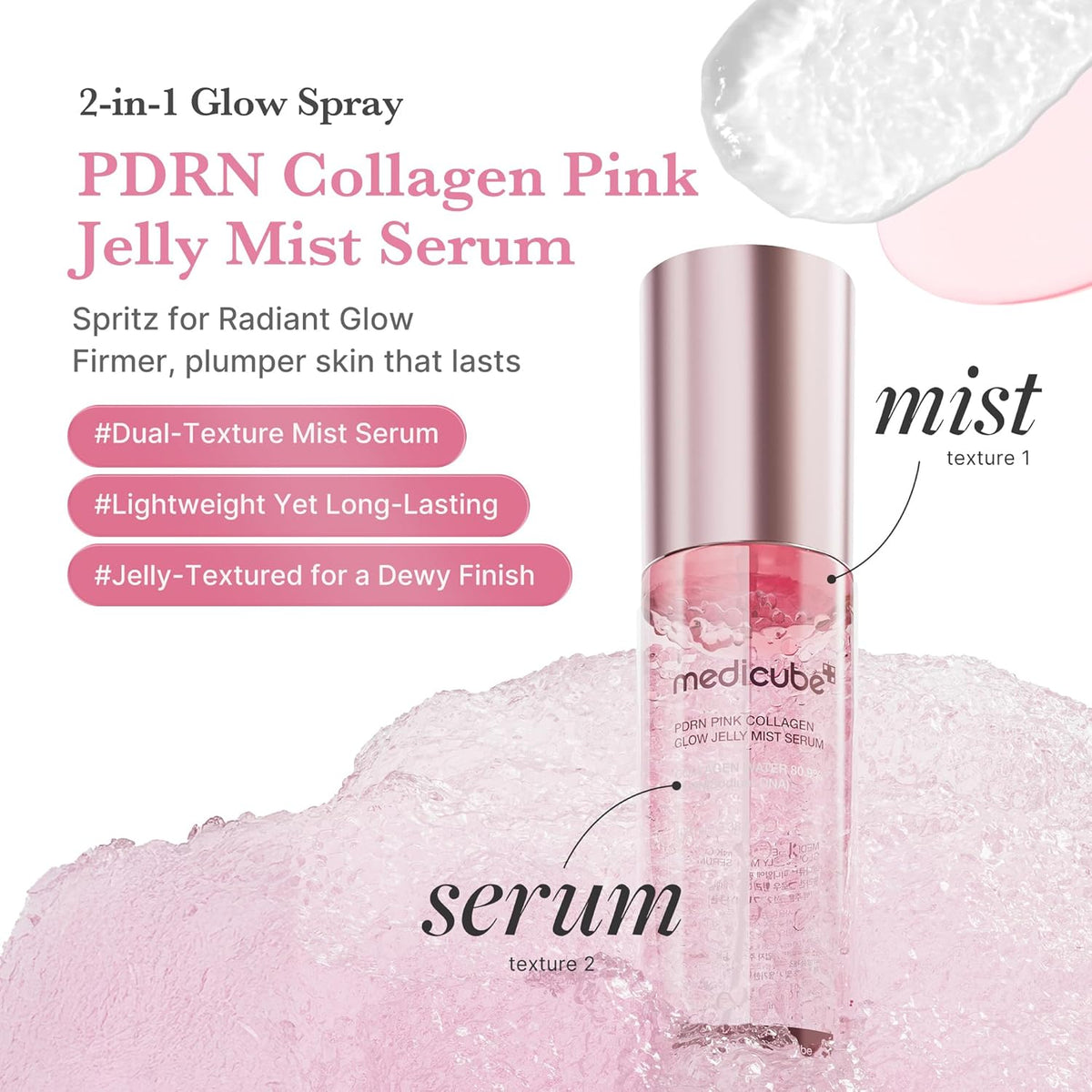 Medicube PDRN Pink Collagen Glow Jelly Mist Serum-Medicube PDRN Pink Collagen Glow Jelly Mist Serum