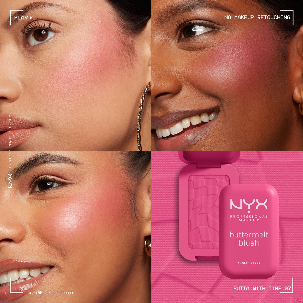 NYX PROFESSIONAL MAKEUP Buttermelt Powder Blush, Fade and Transfer-Resistant Blush, Up to 12HR Make Up Wear, Vegan Formula - For The Butta-NYX PROFESSIONAL MAKEUP Buttermelt Powder Blush, Fade and Transfer-Resistant Blush, Up to 12HR Make Up Wear, Vegan Formula - For The Butta