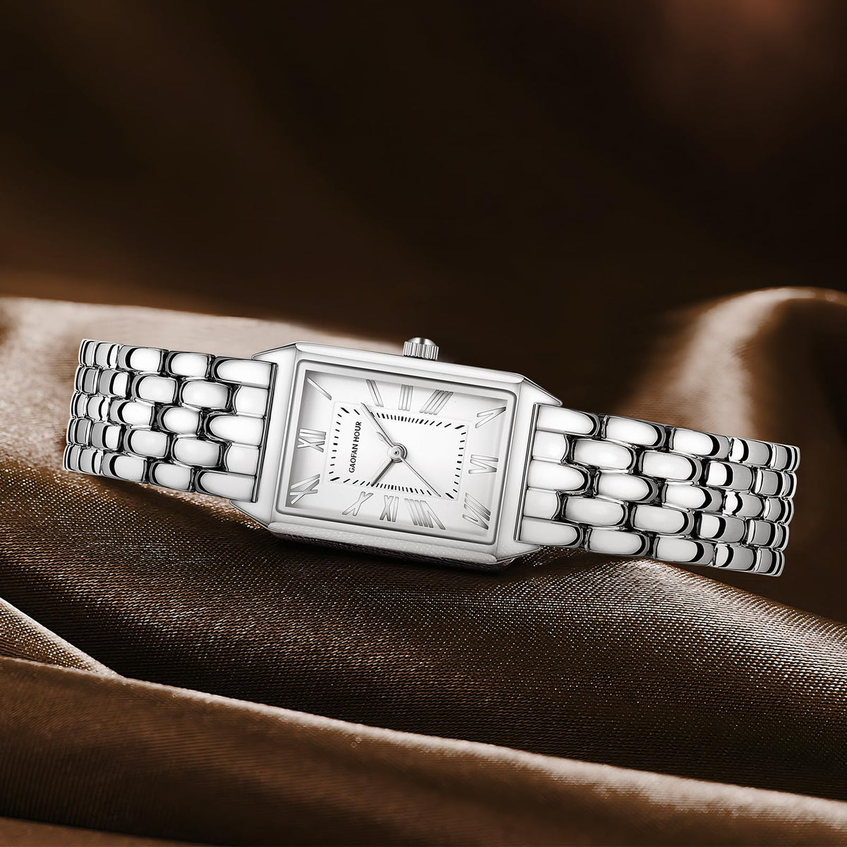 Gold Watches for Women with Vintage Rectangular Case,White Roman Dial,Stainless Steel Band,Adjustment Tool Included,Water Resistant-Gold Watches for Women with Vintage Rectangular Case,White Roman Dial,Stainless Steel Band,Adjustment Tool Included,Water Resistant