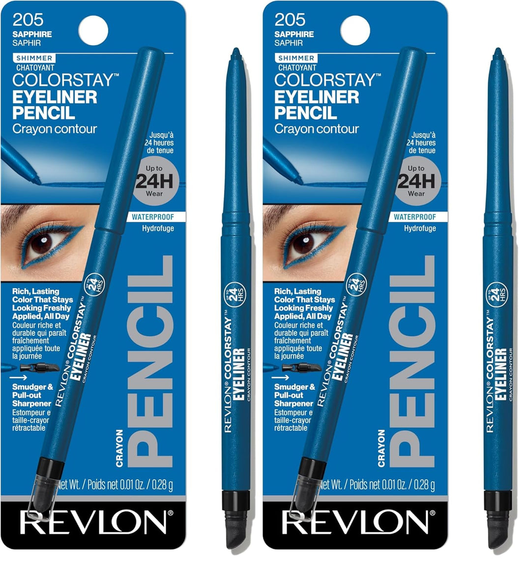 Revlon ColorStay Pencil Waterproof Eyeliner, Smudge-Proof, Eye Makeup with Built-In Sharpener, Long-Lasting, Matte Finish, 201 Black, 2 pack-Revlon ColorStay Pencil Waterproof Eyeliner, Smudge-Proof, Eye Makeup with Built-In Sharpener, Long-Lasting, Matte Finish, 201 Black, 2 pack