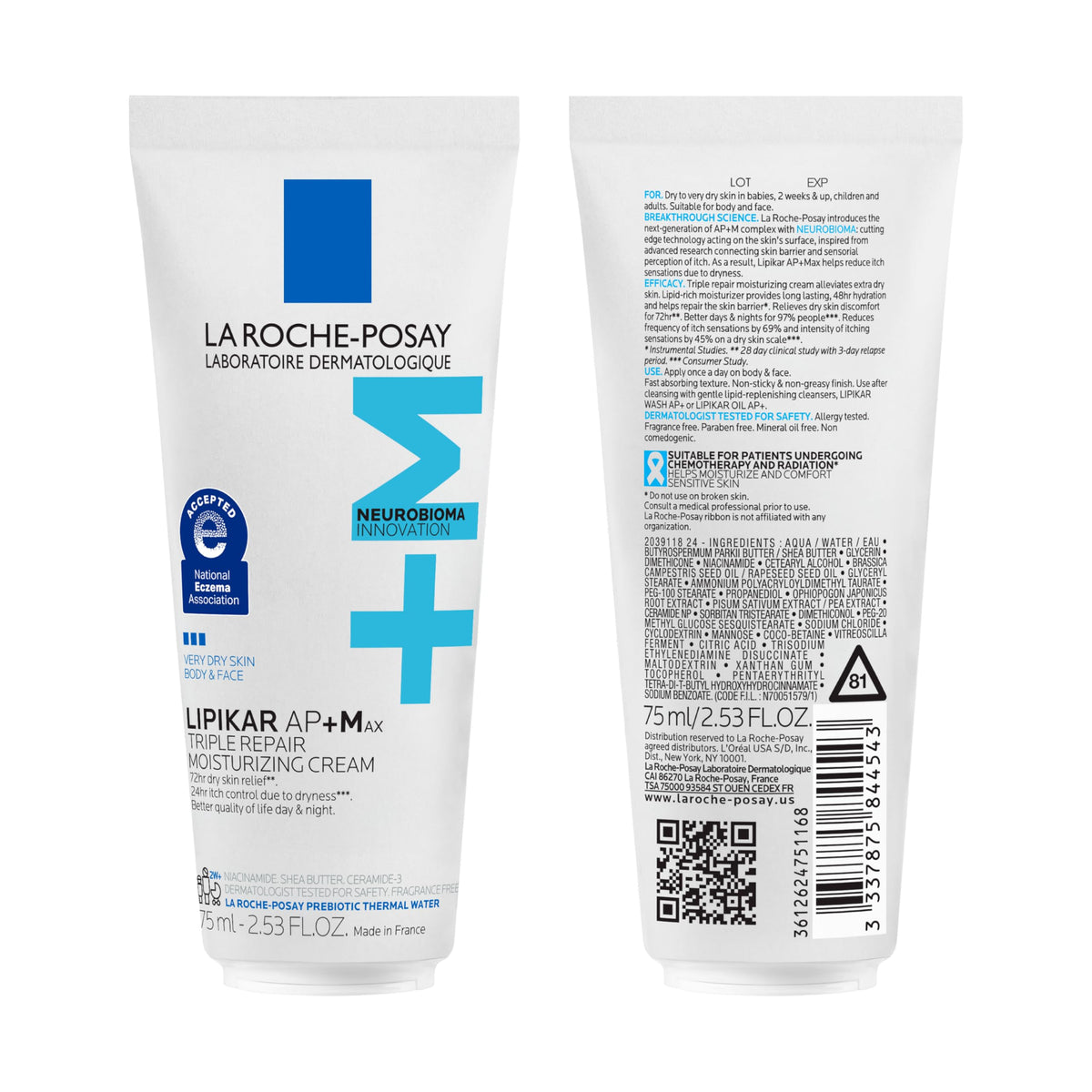 La Roche-Posay Lipikar AP+MAX Triple Repair Moisturizing Body Cream | Face & Body Lotion for Dry Skin with Shea Butter & Niacinamide | Gentle Moisturizer for Very Dry, Rough & Sensitive Skin-La Roche-Posay Lipikar AP+MAX Triple Repair Moisturizing Body Cream | Face & Body Lotion for Dry Skin with Shea Butter & Niacinamide | Gentle Moisturizer for Very Dry, Rough & Sensitive Skin