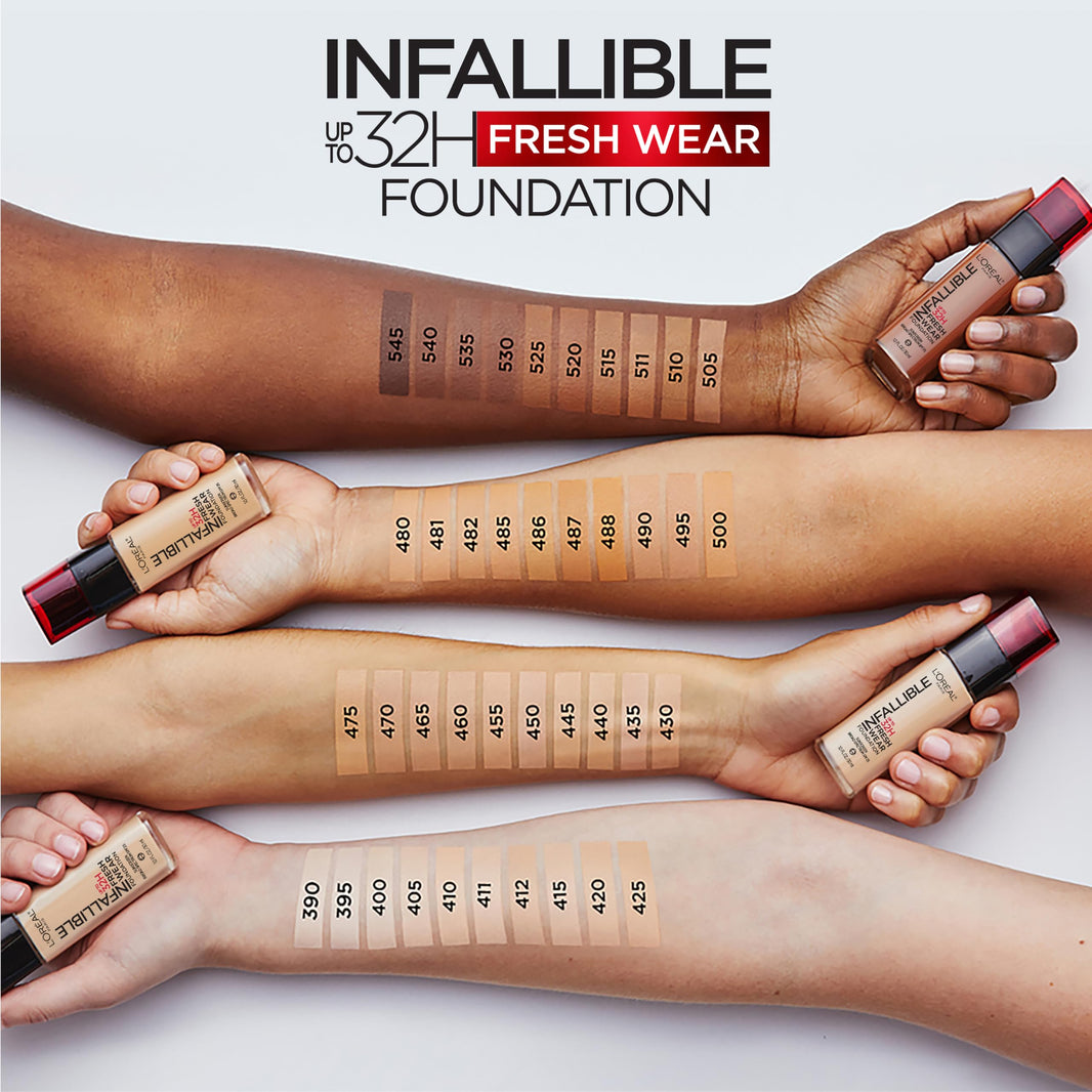L'Oreal Paris Makeup Infallible Up to 32 Hour Fresh Wear Lightweight Foundation, 405 Porcelain, 1 Fl Oz, Packaging May Vary-L'Oreal Paris Makeup Infallible Up to 32 Hour Fresh Wear Lightweight Foundation, 405 Porcelain, 1 Fl Oz, Packaging May Vary