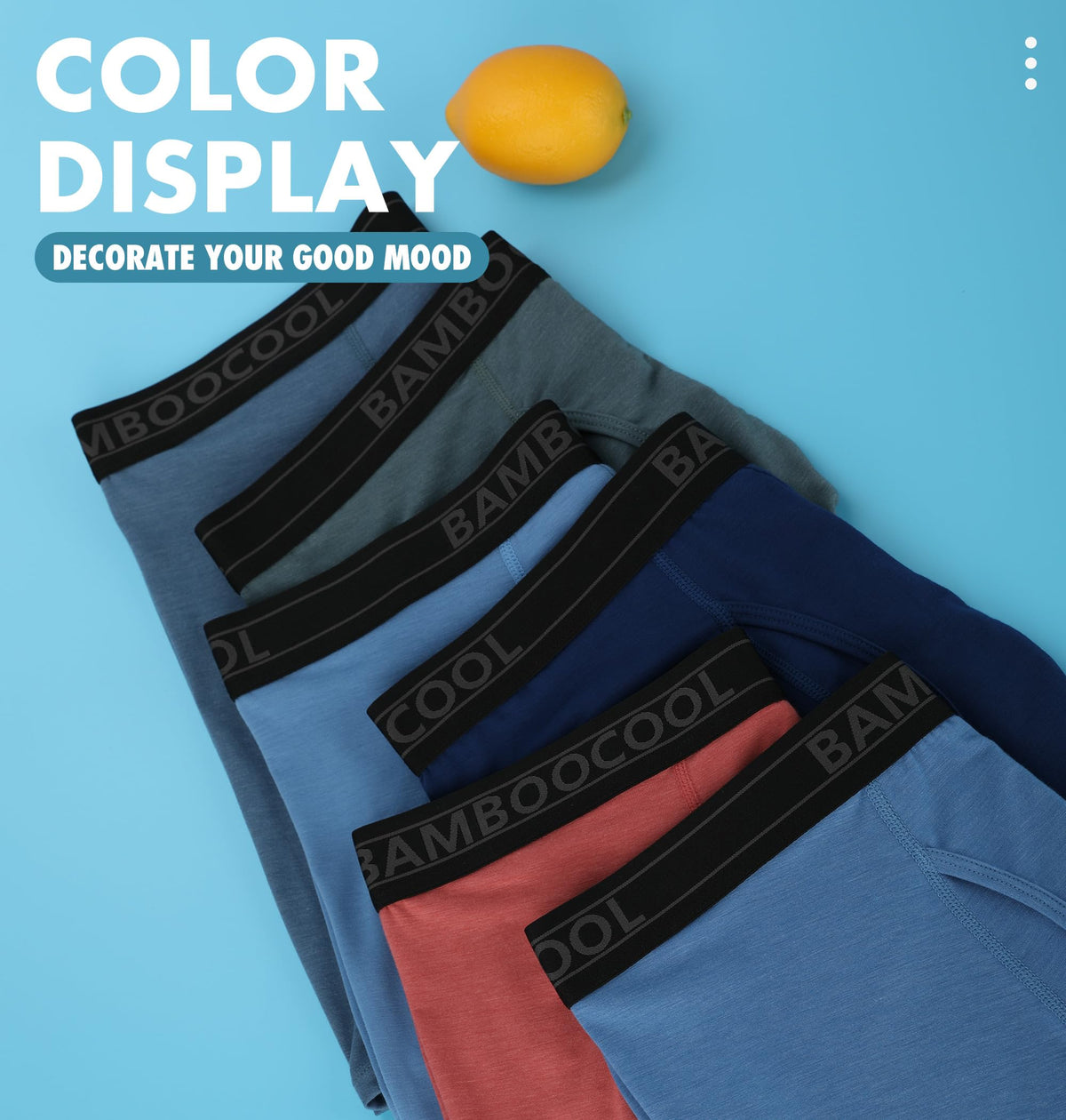 BAMBOO COOL Ultra Soft Mens Underwear Boxer Briefs Multi-pack | Bamboo Fabric‌,No Ride Up,More Breathable Than Cotton-BAMBOO COOL Ultra Soft Mens Underwear Boxer Briefs Multi-pack | Bamboo Fabric‌,No Ride Up,More Breathable Than Cotton