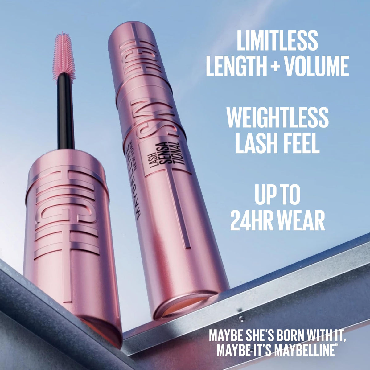 Maybelline Lash Sensational Sky High Washable Mascara Makeup, Volumizing, Lengthening, Defining, Curling, Multiplying, Buildable Formula, Blackest Black, 1 Count-Maybelline Lash Sensational Sky High Washable Mascara Makeup, Volumizing, Lengthening, Defining, Curling, Multiplying, Buildable Formula, Blackest Black, 1 Count