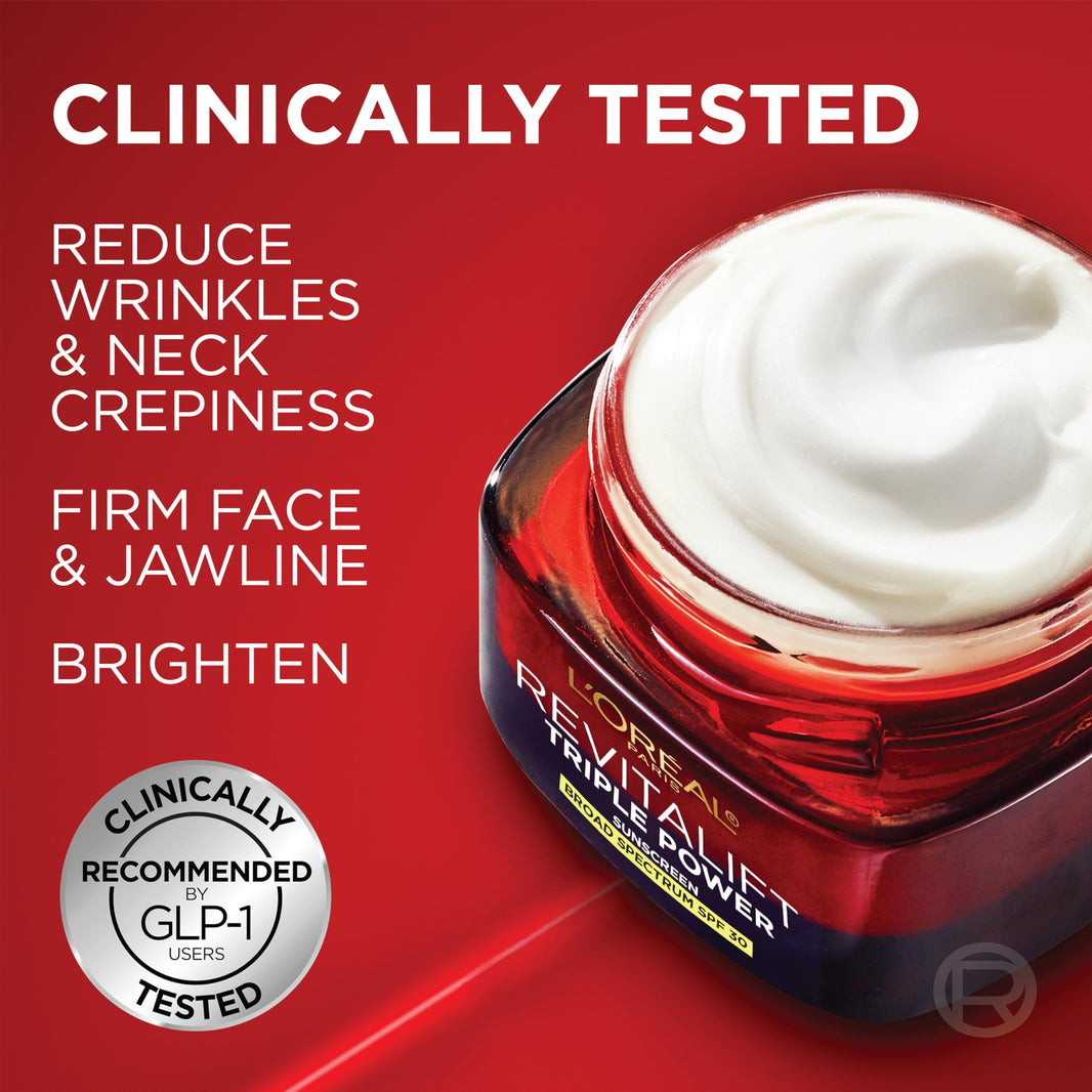L'Oreal Paris Revitalift Triple Power Anti-Aging Face Moisturizer, Pro Retinol, Hyaluronic Acid & Vitamin C to Reduce Wrinkles, Firm & Brighten Skin, 2.55 Oz-L'Oreal Paris Revitalift Triple Power Anti-Aging Face Moisturizer, Pro Retinol, Hyaluronic Acid & Vitamin C to Reduce Wrinkles, Firm & Brighten Skin, 2.55 Oz