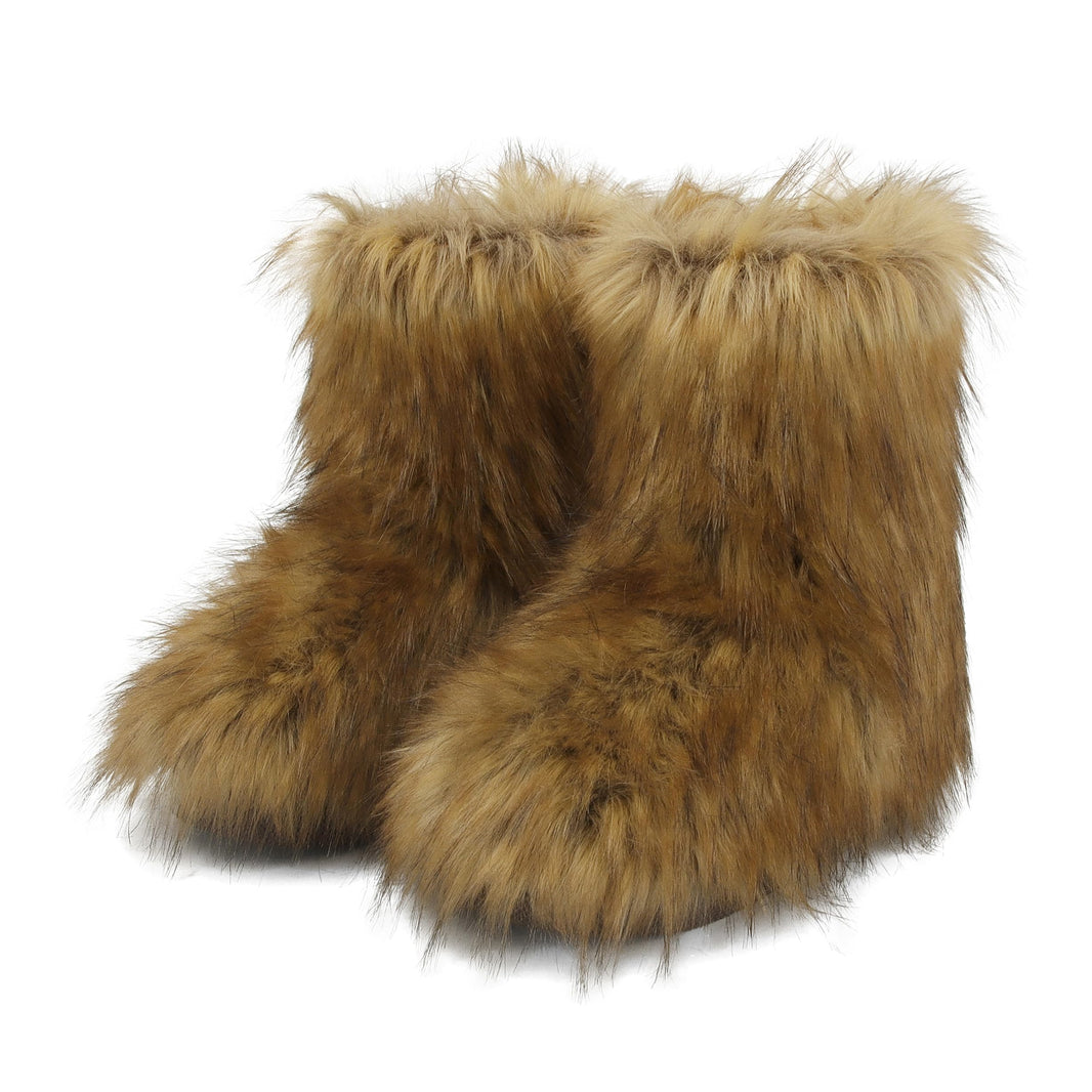Wnshonzy Fur Boots for Women Snow Furry Fluffy Platform Flat Ankle Mini Boot Winter Round Toe Y2k Comfortable Mid-Calf Short Outdoor 2025-Wnshonzy Fur Boots for Women Snow Furry Fluffy Platform Flat Ankle Mini Boot Winter Round Toe Y2k Comfortable Mid-Calf Short Outdoor 2025
