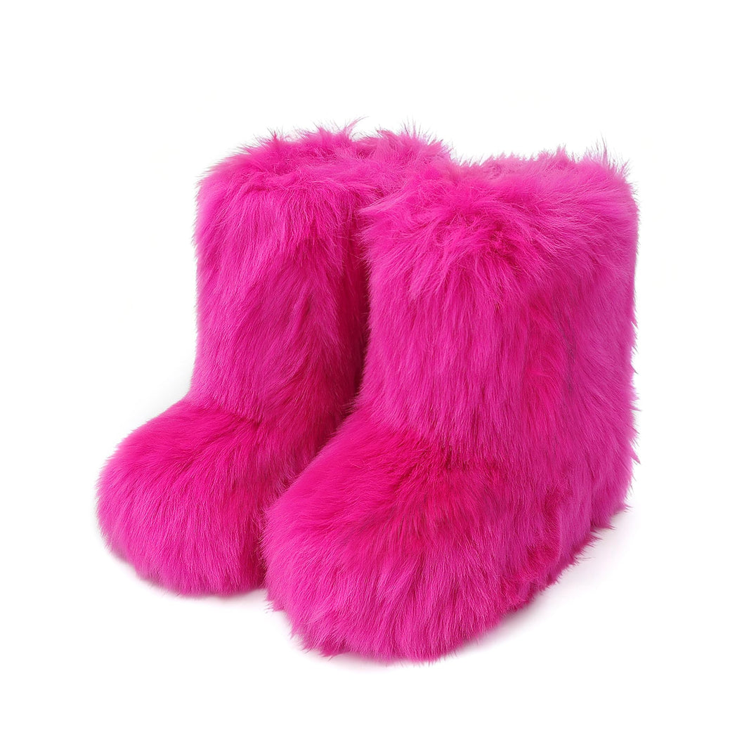 Wnshonzy Fur Boots for Women Snow Furry Fluffy Platform Flat Ankle Mini Boot Winter Round Toe Y2k Comfortable Mid-Calf Short Outdoor 2025-Wnshonzy Fur Boots for Women Snow Furry Fluffy Platform Flat Ankle Mini Boot Winter Round Toe Y2k Comfortable Mid-Calf Short Outdoor 2025