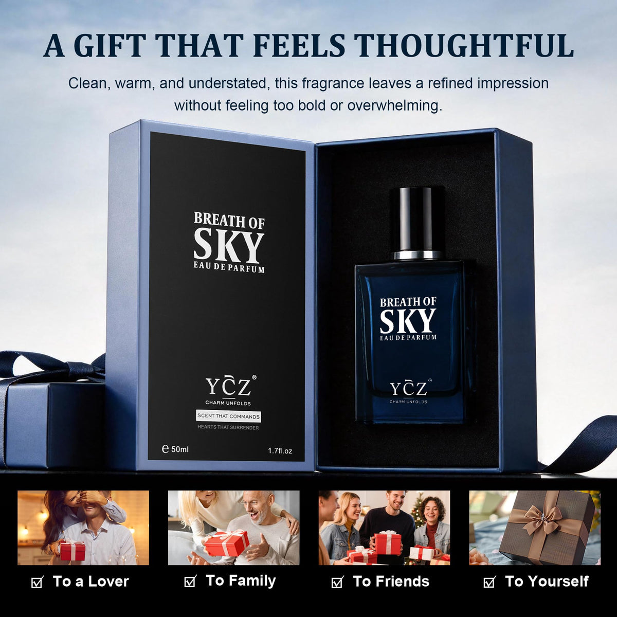 Ycz Midnight Marine Eau de Parfum for Men, 1.7 Fl Oz (50 mL), Long-Lasting Cologne, Fresh Marine & Woody Fragrance with Grapefruit, Ginger and Cedar Notes for Daily Wear, Date Night and Gifts-Ycz Midnight Marine Eau de Parfum for Men, 1.7 Fl Oz (50 mL), Long-Lasting Cologne, Fresh Marine & Woody Fragrance with Grapefruit, Ginger and Cedar Notes for Daily Wear, Date Night and Gifts