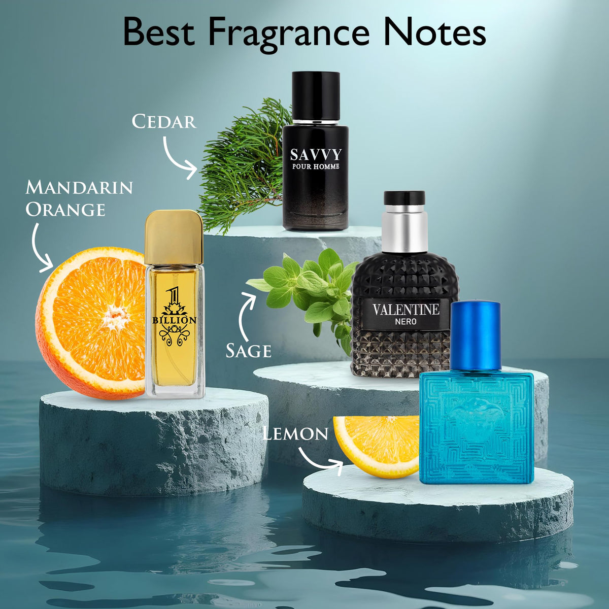 Signature Scent 4-Piece Mini Fragrance Set for Men Includes Savvy/1 Billion/Verse/Valentine Collection of Woody, Spicy, Citrus & Aromatic Fragrance Non-Irritating Ingredient Each One in 30ml Bottle-Signature Scent 4-Piece Mini Fragrance Set for Men Includes Savvy/1 Billion/Verse/Valentine Collection of Woody, Spicy, Citrus & Aromatic Fragrance Non-Irritating Ingredient Each One in 30ml Bottle