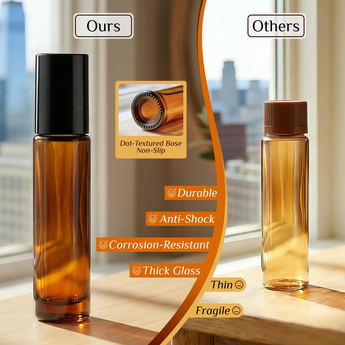 PrettyCare 4 Pack Amber Glass Oil Roller Bottles for Essential Oils 10ml, Roll On Bottles with Stainless Steel Roller Ball Leak-Proof Perfume Travel Refillable Bottle Empty, Beauty & Personal Care-PrettyCare 4 Pack Amber Glass Oil Roller Bottles for Essential Oils 10ml, Roll On Bottles with Stainless Steel Roller Ball Leak-Proof Perfume Travel Refillable Bottle Empty, Beauty & Personal Care