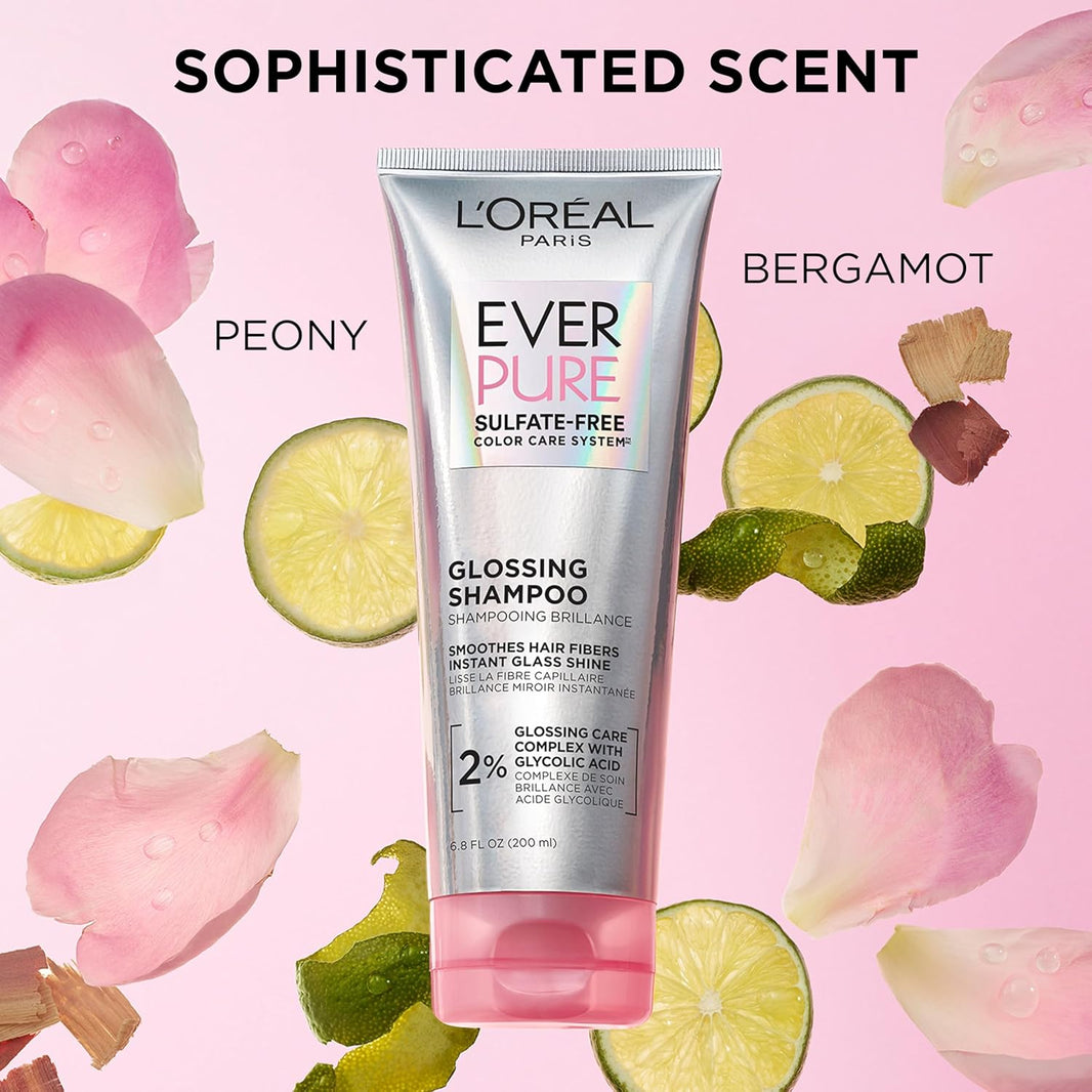 L'Oreal Paris Sulfate Free Glossing Lamination Hair Mask, 5-Minute Rinse-Off Hair Treatment with Glycolic Acid for Glass Shine, Smoothness & Soft Feel, Color Caring, EverPure, 5.1 Fl Oz-L'Oreal Paris Sulfate Free Glossing Lamination Hair Mask, 5-Minute Rinse-Off Hair Treatment with Glycolic Acid for Glass Shine, Smoothness & Soft Feel, Color Caring, EverPure, 5.1 Fl Oz