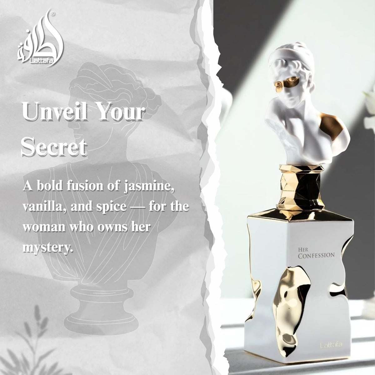 Lattafa Her Confession - Vanilla, Floral, Amber, Musk - Eau de Parfum Long-Lasting Fragrance for Women, 3.40 Ounce / 100 ml-Lattafa Her Confession - Vanilla, Floral, Amber, Musk - Eau de Parfum Long-Lasting Fragrance for Women, 3.40 Ounce / 100 ml