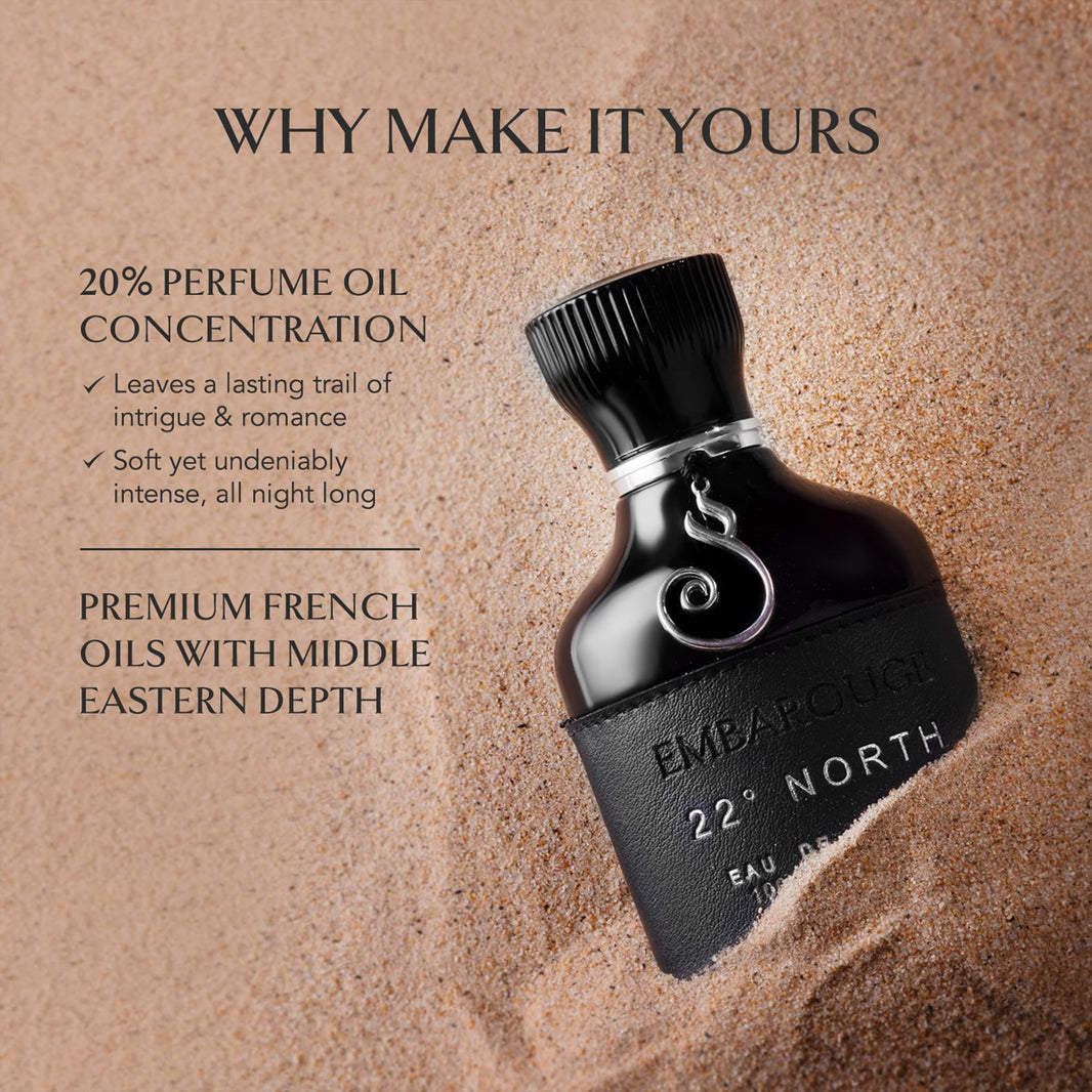 EMBAROUGE 22° North Eau De Parfum | Long Lasting Luxury Perfume for Men & Women | Inspired by French Perfumery | 100ml-EMBAROUGE 22° North Eau De Parfum | Long Lasting Luxury Perfume for Men & Women | Inspired by French Perfumery | 100ml