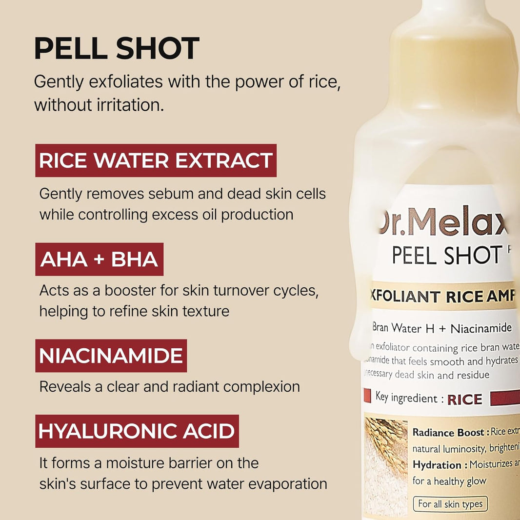 Dr. Melaxin Peel Shot Exfoliant Rice Ampoule-Dr. Melaxin Peel Shot Exfoliant Rice Ampoule
