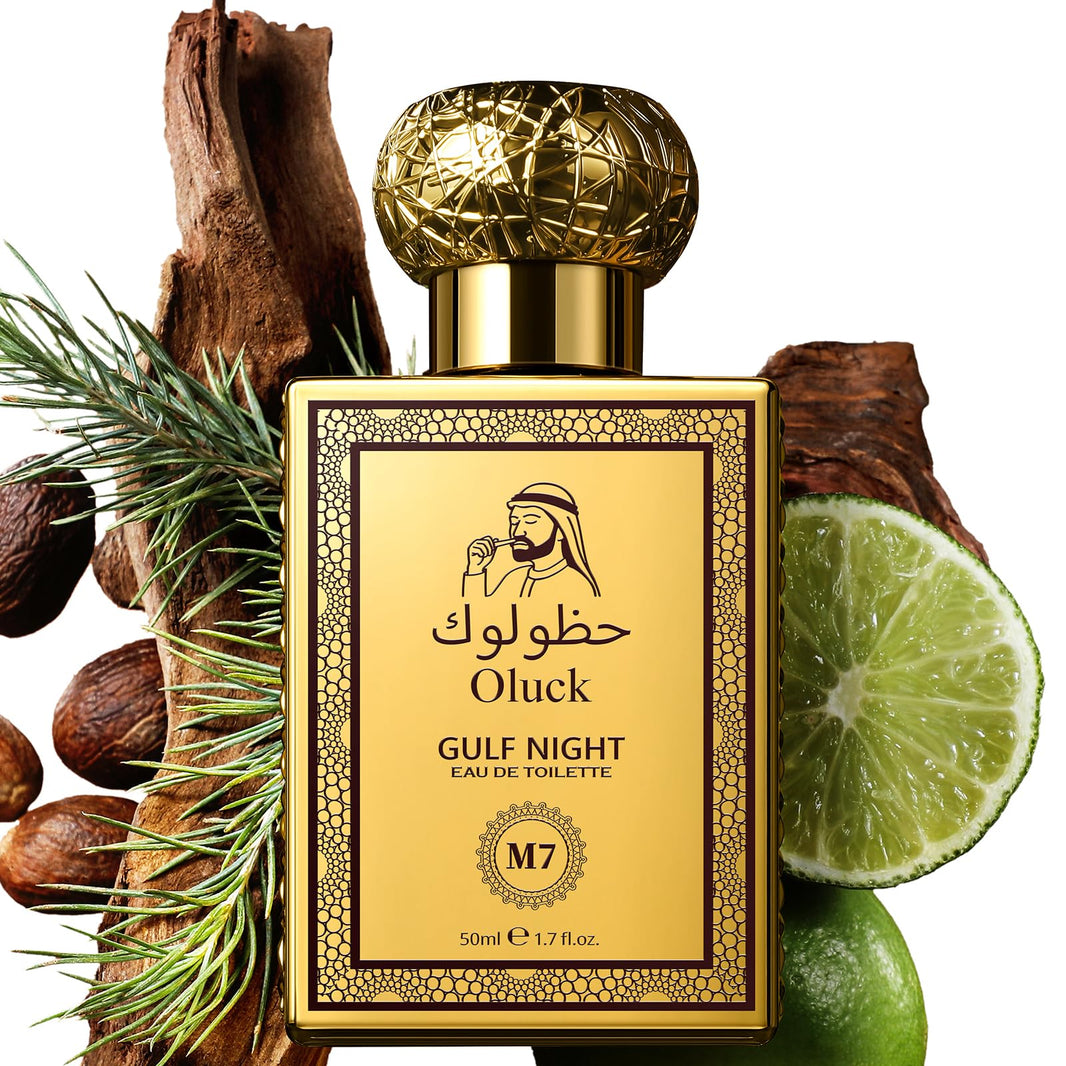 Oluck Gulf Night Perfume M7 Cologne for Women & Men, Lemon Pineapple Nutmeg Cedarwood Vanilla Notes, Middle Eastern Fragrance-Oluck Gulf Night Perfume M7 Cologne for Women & Men, Lemon Pineapple Nutmeg Cedarwood Vanilla Notes, Middle Eastern Fragrance
