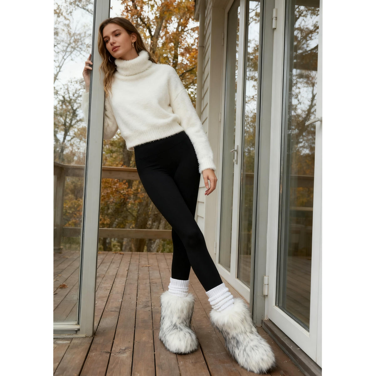 Wnshonzy Fur Boots for Women Snow Furry Fluffy Platform Flat Ankle Mini Boot Winter Round Toe Y2k Comfortable Mid-Calf Short Outdoor 2025-Wnshonzy Fur Boots for Women Snow Furry Fluffy Platform Flat Ankle Mini Boot Winter Round Toe Y2k Comfortable Mid-Calf Short Outdoor 2025
