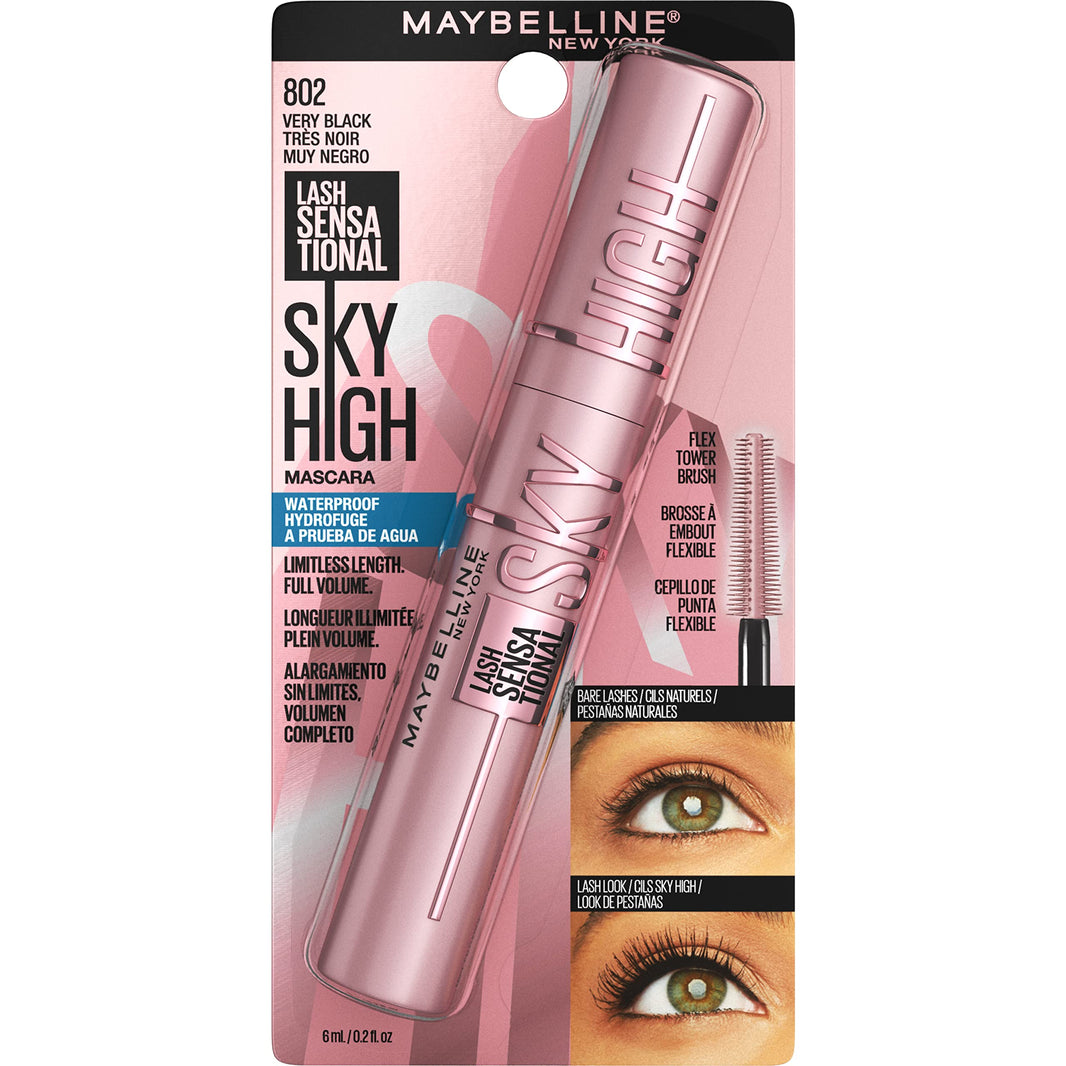 Maybelline Lash Sensational Sky High Washable Mascara Makeup, Volumizing, Lengthening, Defining, Curling, Multiplying, Buildable Formula, Blackest Black, 1 Count-Maybelline Lash Sensational Sky High Washable Mascara Makeup, Volumizing, Lengthening, Defining, Curling, Multiplying, Buildable Formula, Blackest Black, 1 Count