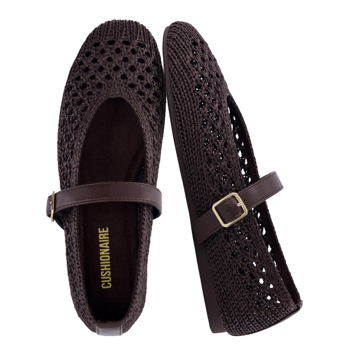 CUSHIONAIRE Graff Mary Jane Shoes for Women, Woven Ballet Flats with Adjustable Buckle Strap, Lightweight Slip On Shoes-CUSHIONAIRE Graff Mary Jane Shoes for Women, Woven Ballet Flats with Adjustable Buckle Strap, Lightweight Slip On Shoes