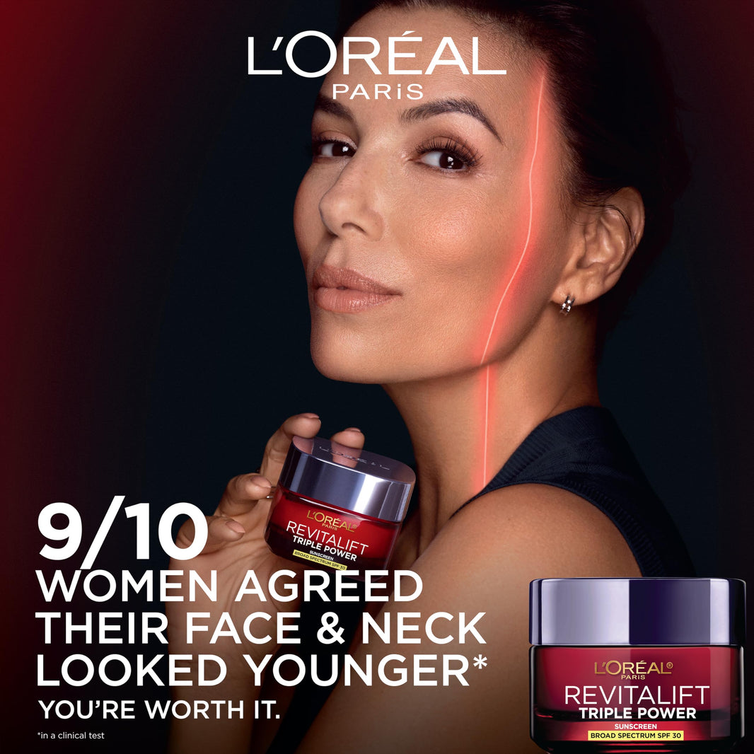 L'Oreal Paris Revitalift Triple Power Anti-Aging Face Moisturizer, Pro Retinol, Hyaluronic Acid & Vitamin C to Reduce Wrinkles, Firm & Brighten Skin, 2.55 Oz-L'Oreal Paris Revitalift Triple Power Anti-Aging Face Moisturizer, Pro Retinol, Hyaluronic Acid & Vitamin C to Reduce Wrinkles, Firm & Brighten Skin, 2.55 Oz