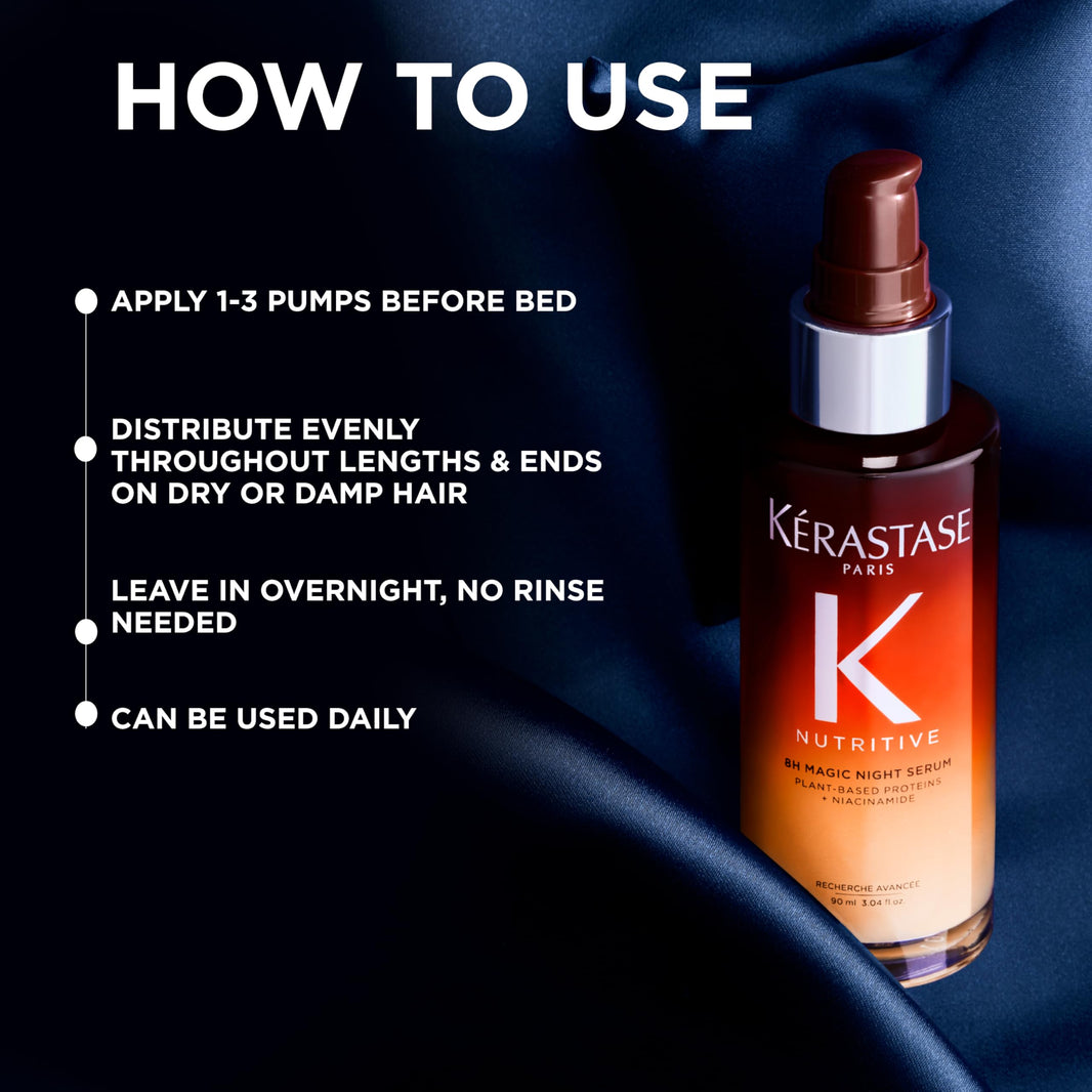Kerastase Nutritive 8H Magic Night Serum - Overnight Treatment for Dry Hair, Enhances Shine, Nourishes and Reduces Frizz, With Plant-Based Proteins-Kerastase Nutritive 8H Magic Night Serum - Overnight Treatment for Dry Hair, Enhances Shine, Nourishes and Reduces Frizz, With Plant-Based Proteins