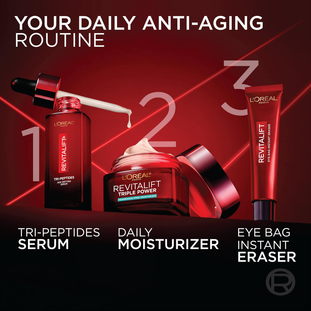 L'Oreal Paris Revitalift Triple Power Anti-Aging Face Moisturizer, Pro Retinol, Hyaluronic Acid & Vitamin C to Reduce Wrinkles, Firm & Brighten Skin, 2.55 Oz-L'Oreal Paris Revitalift Triple Power Anti-Aging Face Moisturizer, Pro Retinol, Hyaluronic Acid & Vitamin C to Reduce Wrinkles, Firm & Brighten Skin, 2.55 Oz