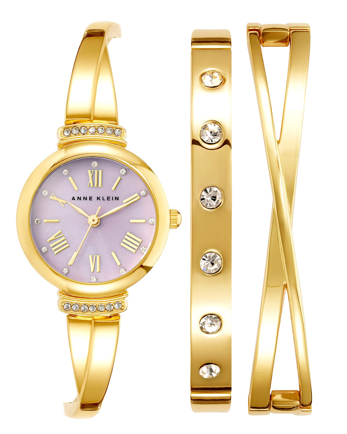 Anne Klein Women's Premium Crystal Accented Bangle Watch Set, AK/2245-Anne Klein Women's Premium Crystal Accented Bangle Watch Set, AK/2245