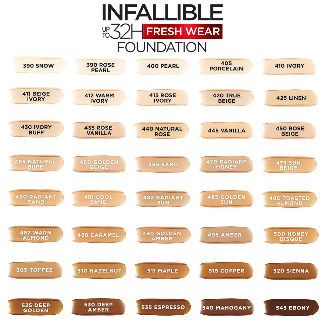 L'Oreal Paris Makeup Infallible Up to 32 Hour Fresh Wear Lightweight Foundation, 405 Porcelain, 1 Fl Oz, Packaging May Vary-L'Oreal Paris Makeup Infallible Up to 32 Hour Fresh Wear Lightweight Foundation, 405 Porcelain, 1 Fl Oz, Packaging May Vary