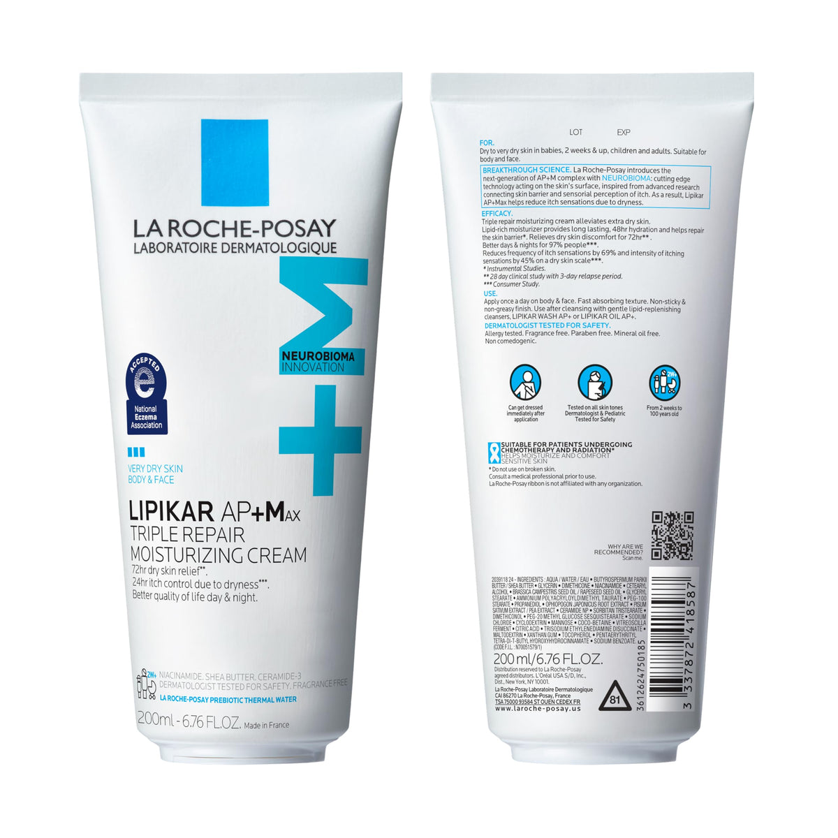 La Roche-Posay Lipikar AP+MAX Triple Repair Moisturizing Body Cream | Face & Body Lotion for Dry Skin with Shea Butter & Niacinamide | Gentle Moisturizer for Very Dry, Rough & Sensitive Skin-La Roche-Posay Lipikar AP+MAX Triple Repair Moisturizing Body Cream | Face & Body Lotion for Dry Skin with Shea Butter & Niacinamide | Gentle Moisturizer for Very Dry, Rough & Sensitive Skin