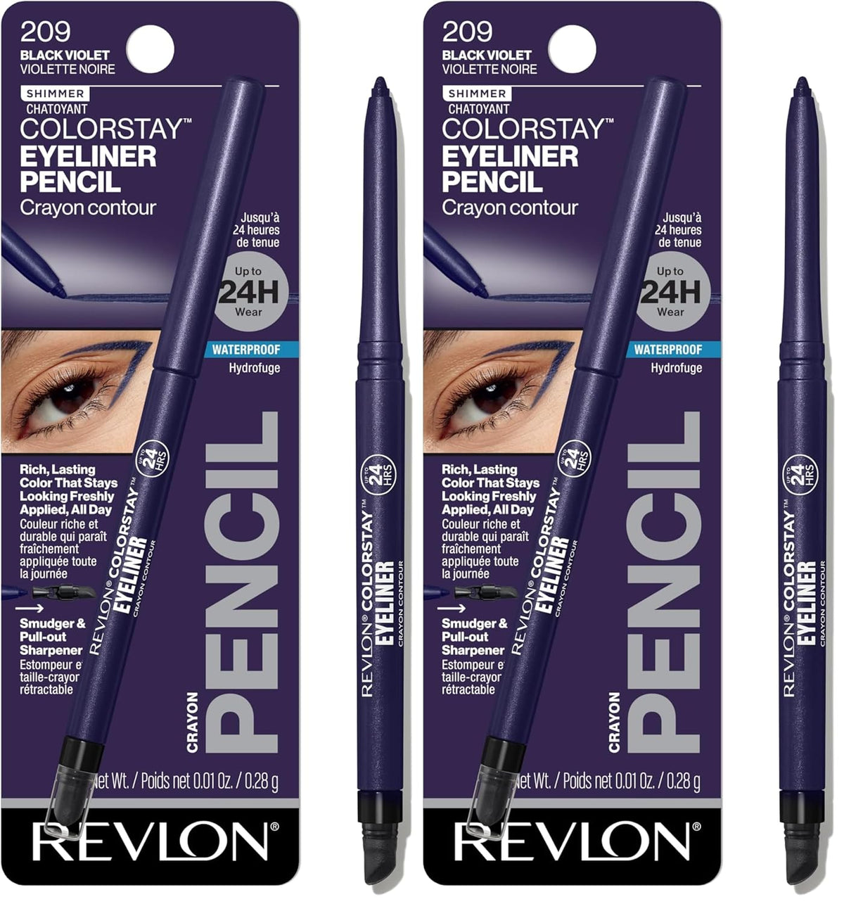 Revlon ColorStay Pencil Waterproof Eyeliner, Smudge-Proof, Eye Makeup with Built-In Sharpener, Long-Lasting, Matte Finish, 201 Black, 2 pack-Revlon ColorStay Pencil Waterproof Eyeliner, Smudge-Proof, Eye Makeup with Built-In Sharpener, Long-Lasting, Matte Finish, 201 Black, 2 pack