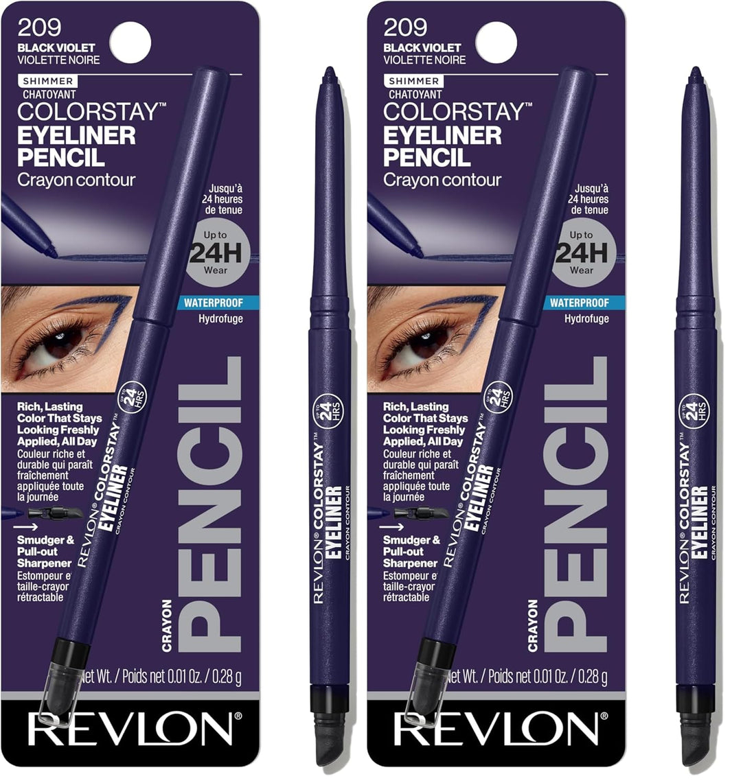Revlon ColorStay Pencil Waterproof Eyeliner, Smudge-Proof, Eye Makeup with Built-In Sharpener, Long-Lasting, Matte Finish, 201 Black, 2 pack-Revlon ColorStay Pencil Waterproof Eyeliner, Smudge-Proof, Eye Makeup with Built-In Sharpener, Long-Lasting, Matte Finish, 201 Black, 2 pack