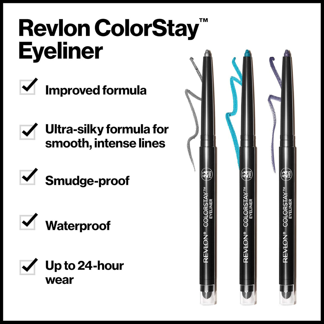 Revlon ColorStay Pencil Waterproof Eyeliner, Smudge-Proof, Eye Makeup with Built-In Sharpener, Long-Lasting, Matte Finish, 201 Black, 2 pack-Revlon ColorStay Pencil Waterproof Eyeliner, Smudge-Proof, Eye Makeup with Built-In Sharpener, Long-Lasting, Matte Finish, 201 Black, 2 pack